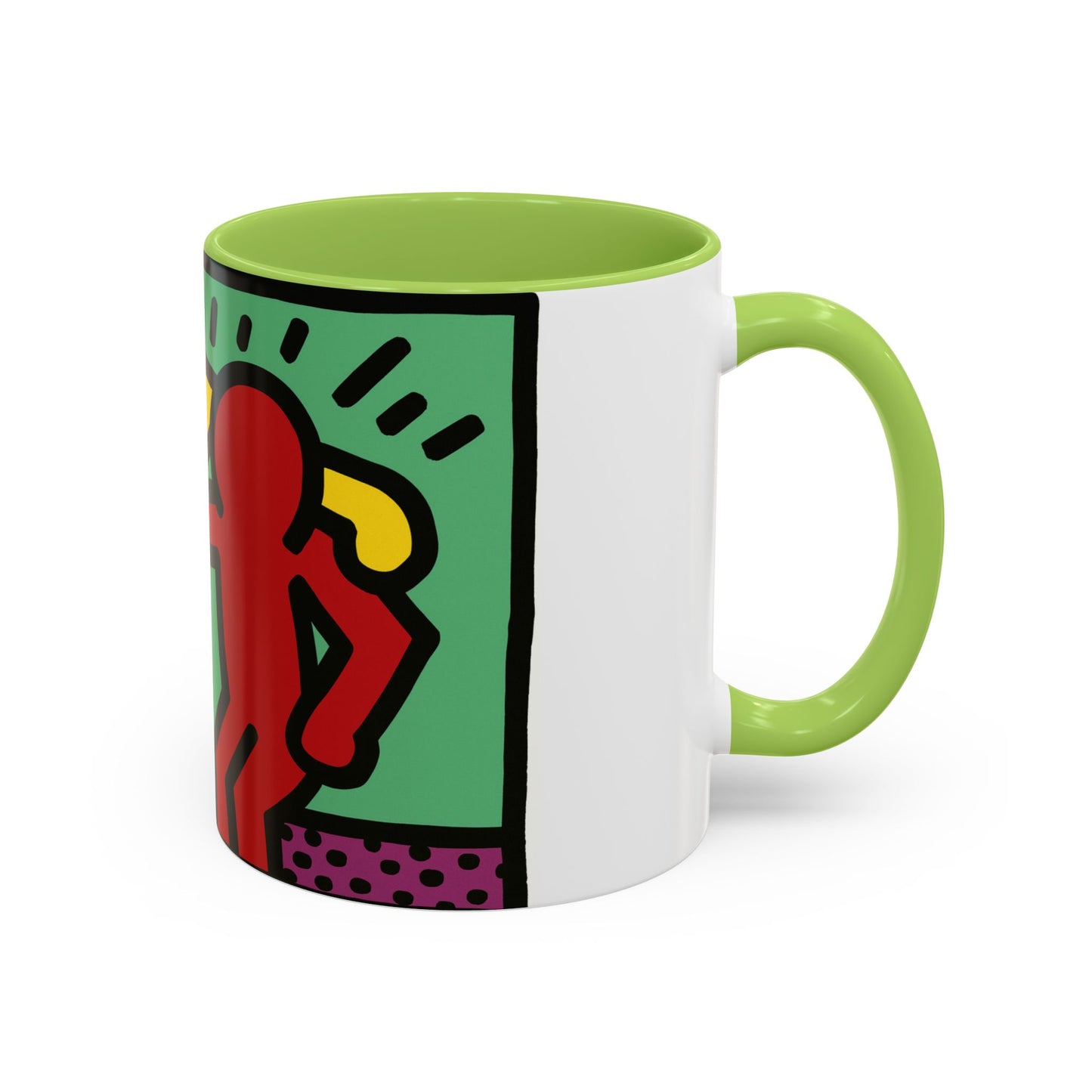 Keith Haring Pop Shop Red and Yellow Mug