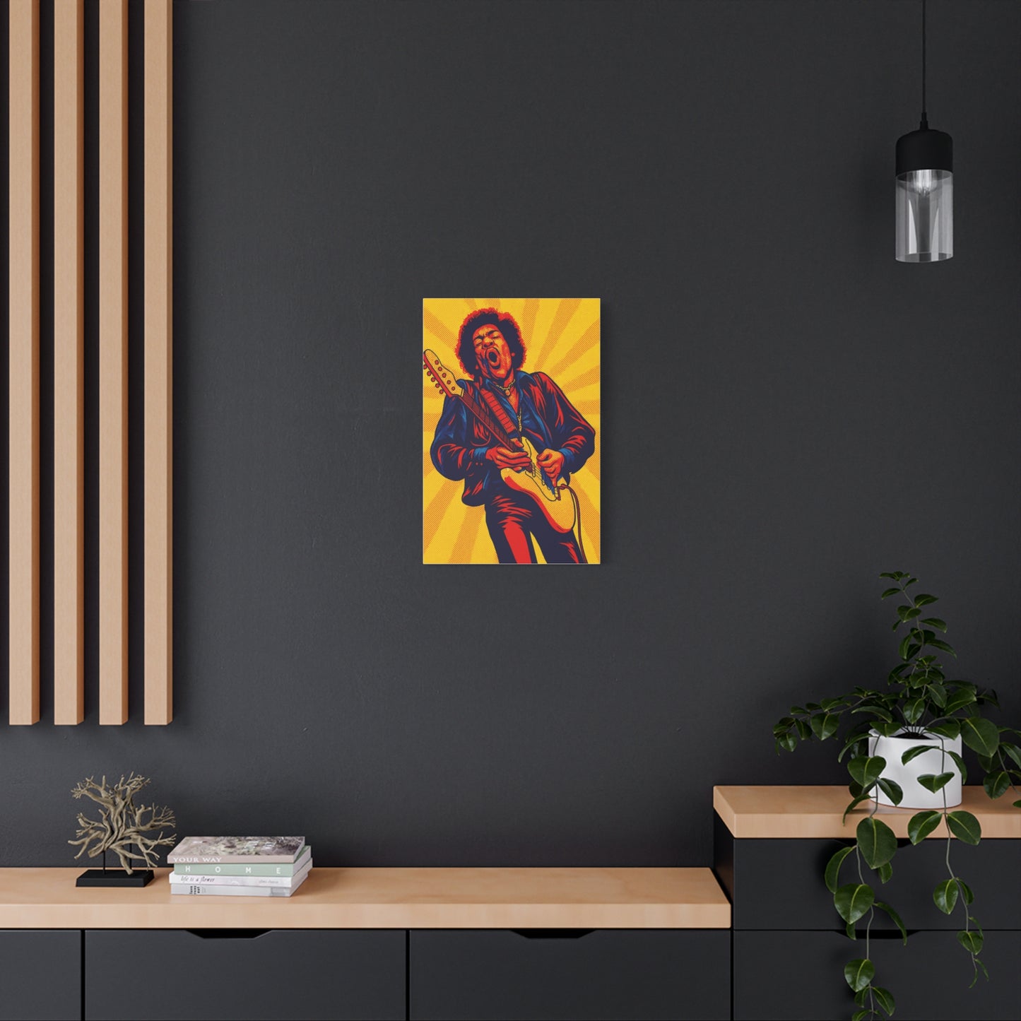 Jimi Hendrix Guitar Pop Art Canvas