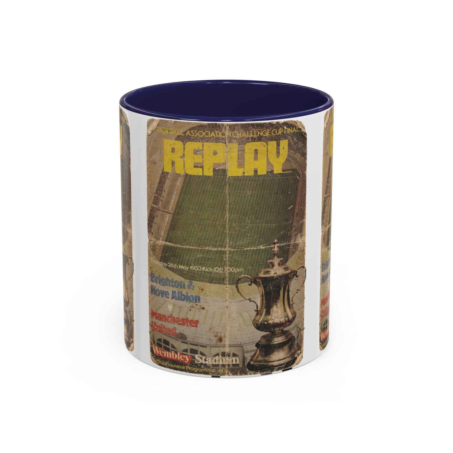 1983 FA Cup Final Replay Manchester United Brighton Programme Poster Accent Coffee Mug (11, 15oz)