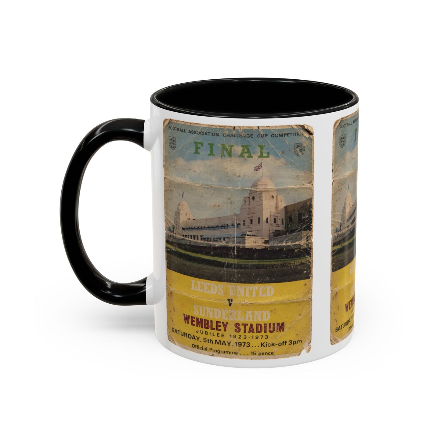 1973 FA Cup Final Programme Poster Sunderland Leeds United Accent Coffee Mug (11, 15oz)