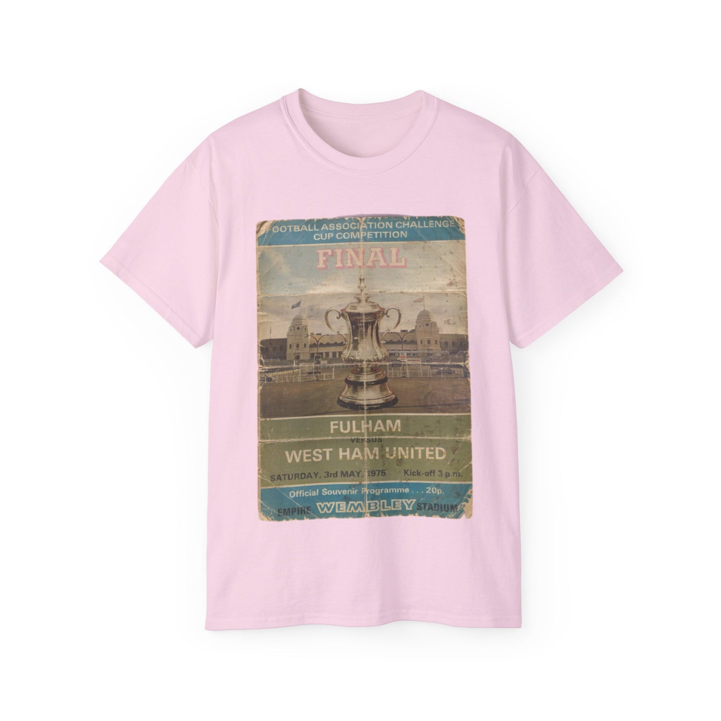 1975 FA Cup Final Programme Poster West Ham Fulham Unisex Ultra Cotton Tee