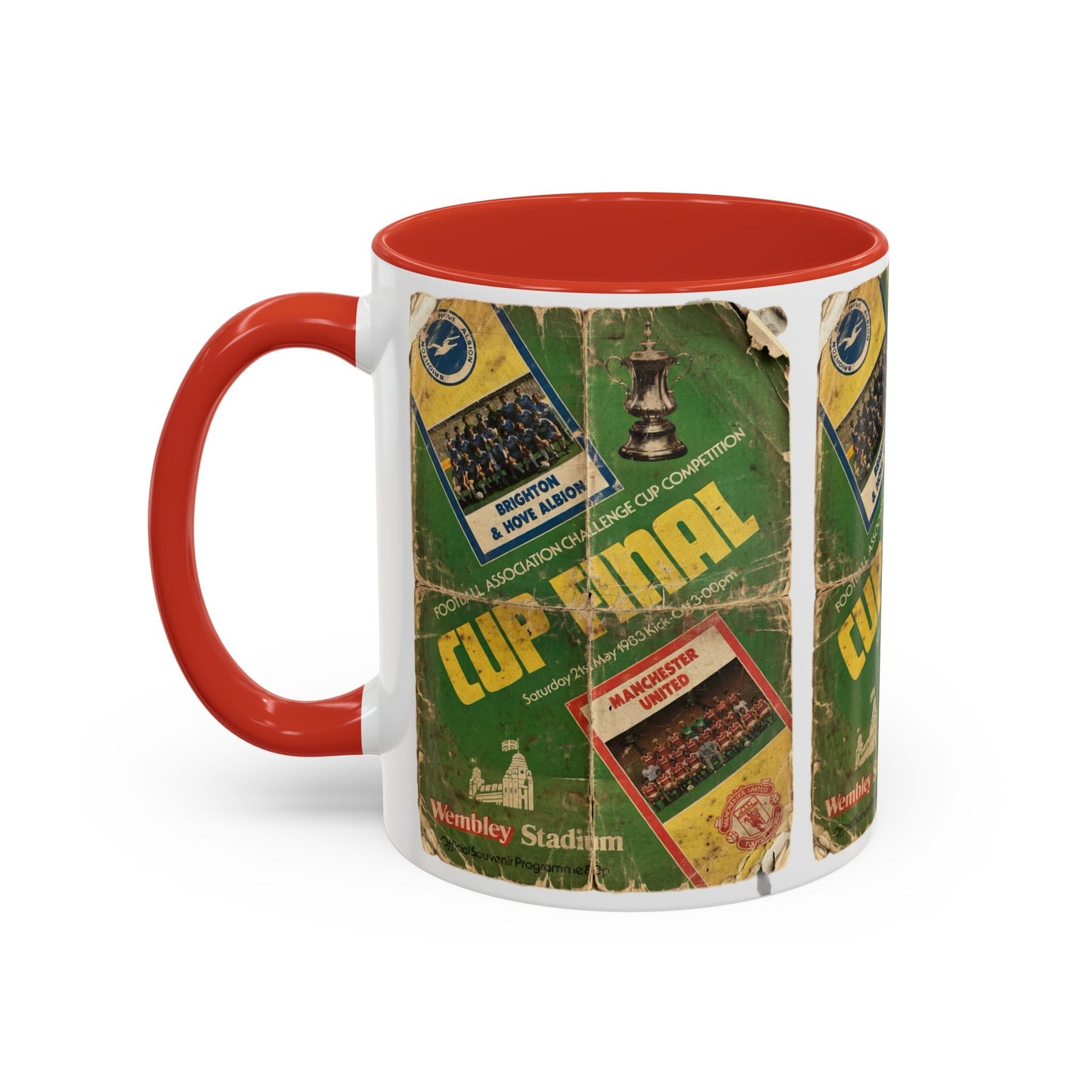 1983 FA Cup Final Manchester United Brighton Programme Poster Accent Coffee Mug (11, 15oz)