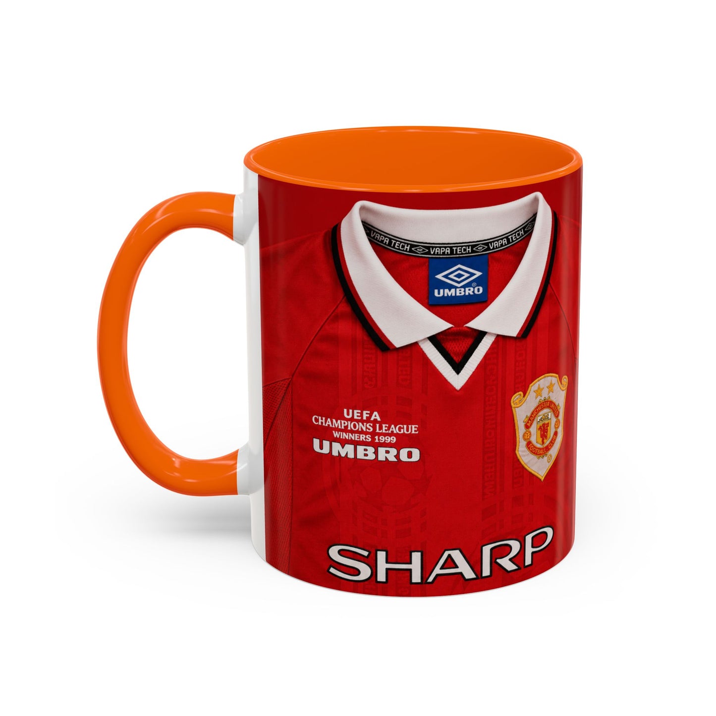 Manchester United European Shirt 1997-2000 Accent Coffee Mug (11, 15oz)