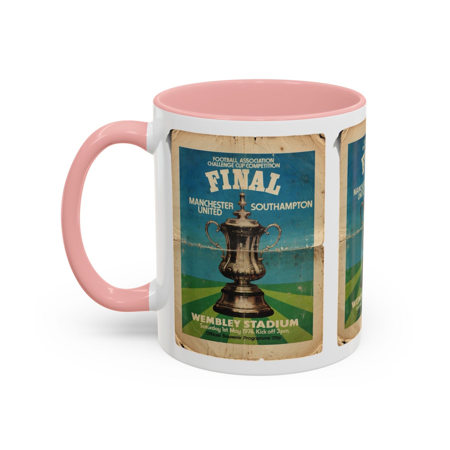1976 FA Cup Final Manchester United Southampton Programme Accent Coffee Mug (11, 15oz)