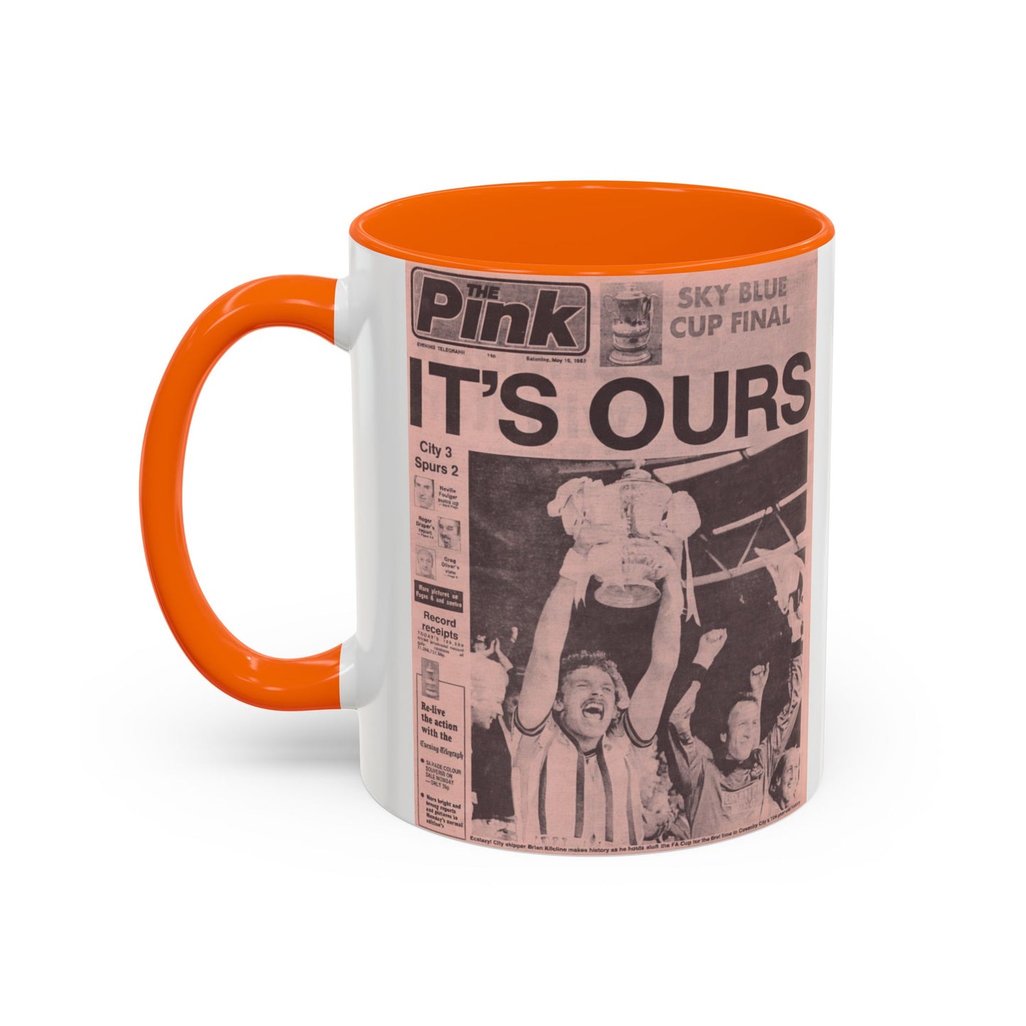 Coventry City Newspaper The Pink FA Cup Final 1987 Accent Coffee Mug (11, 15oz)