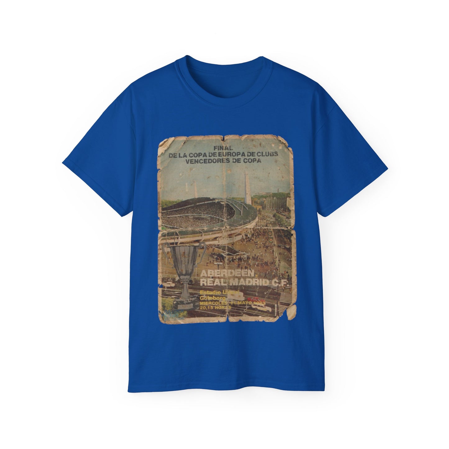 1983 European Cup Winners Cup Final Aberdeen Real Madrid Poster Unisex Ultra Cotton Tee