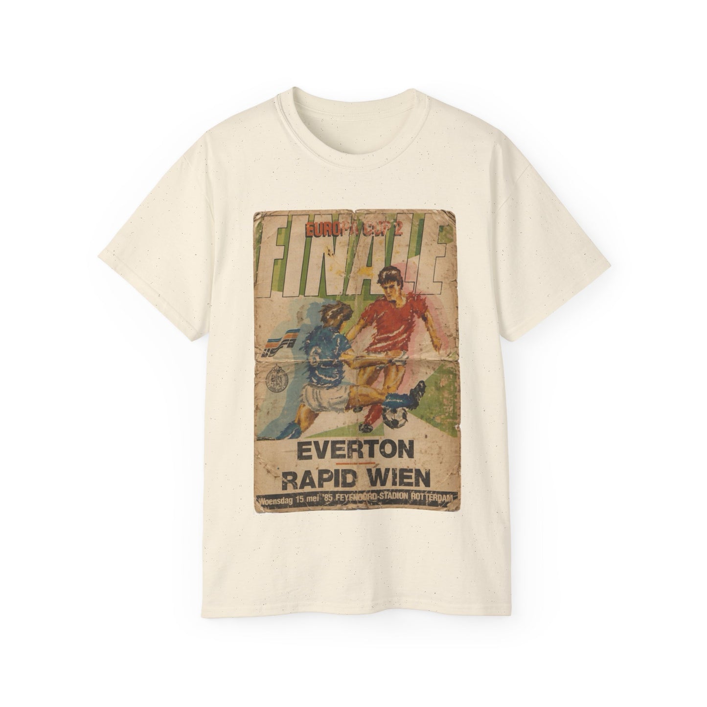 1985 European Cup Winners Cup Final Everton Rapid Vienna Poster Unisex Ultra Cotton Tee