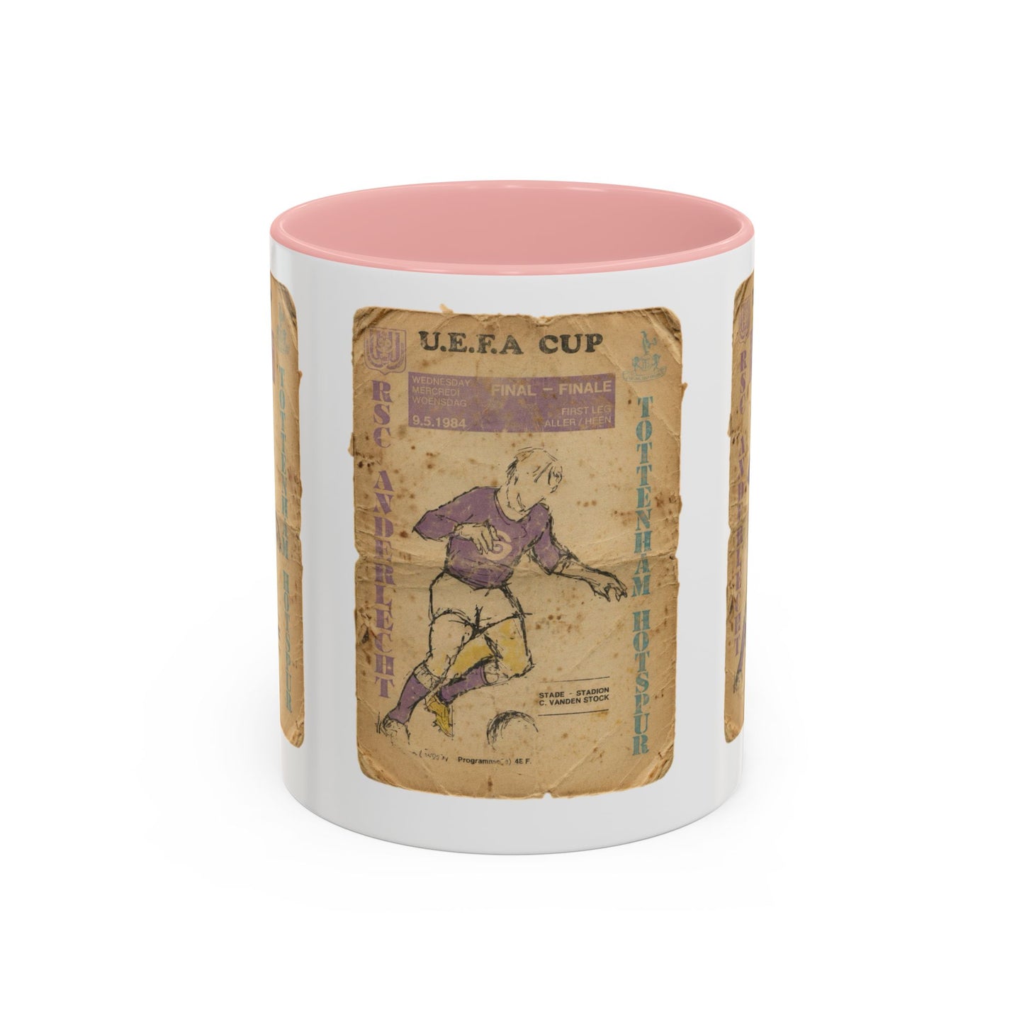 1984 UEFA Cup Final Tottenham Hotspur Anderlecht Programme Poster Accent Coffee Mug (11, 15oz)