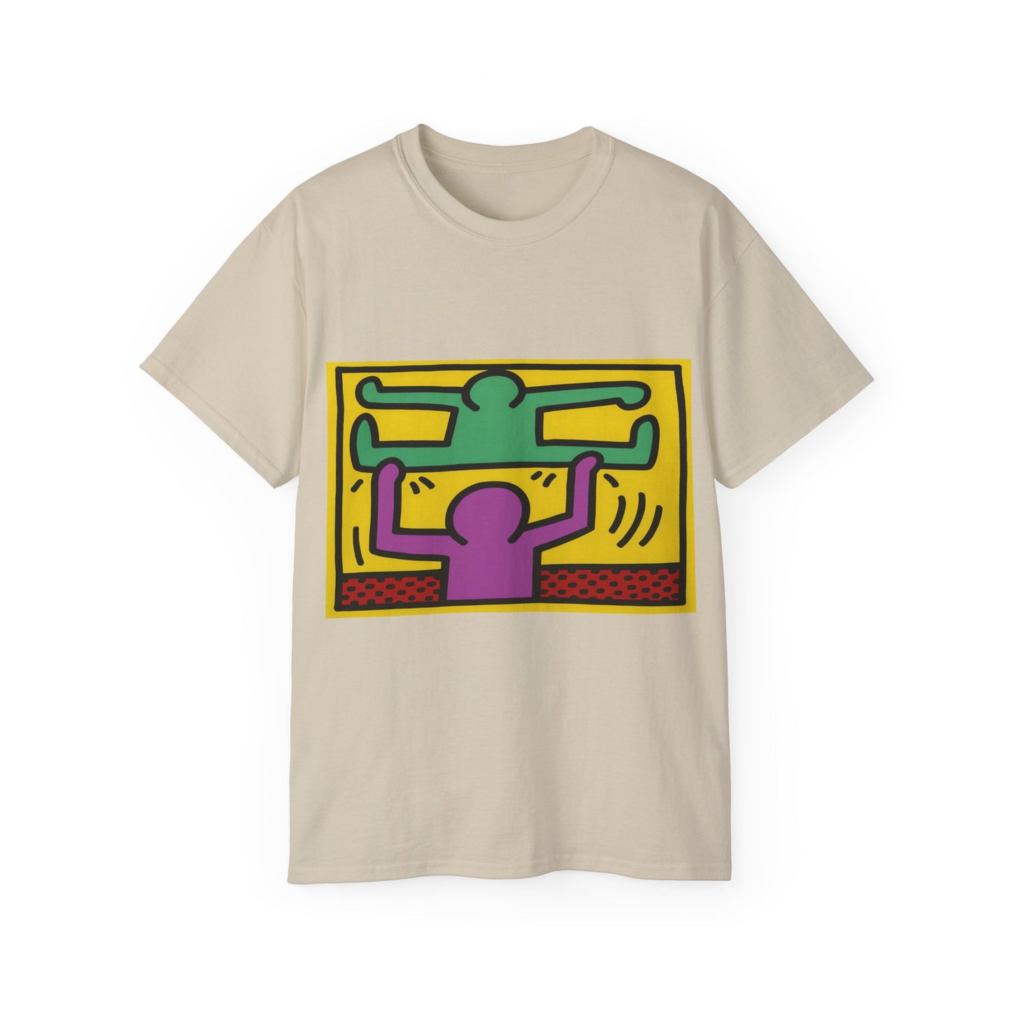 Keith Haring Pop Shop Green and Purple T-Shirt