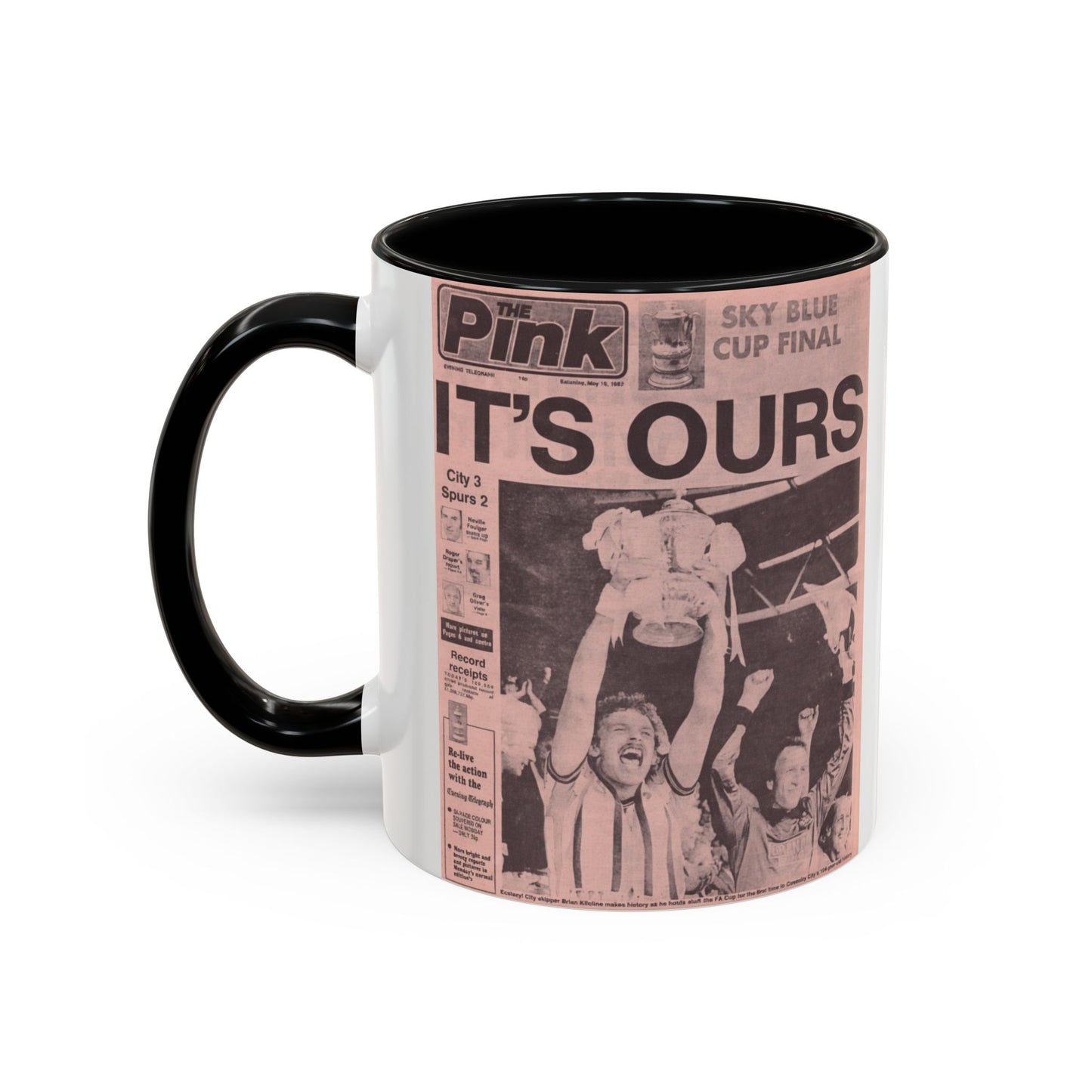 Coventry City Newspaper The Pink FA Cup Final 1987 Accent Coffee Mug (11, 15oz)