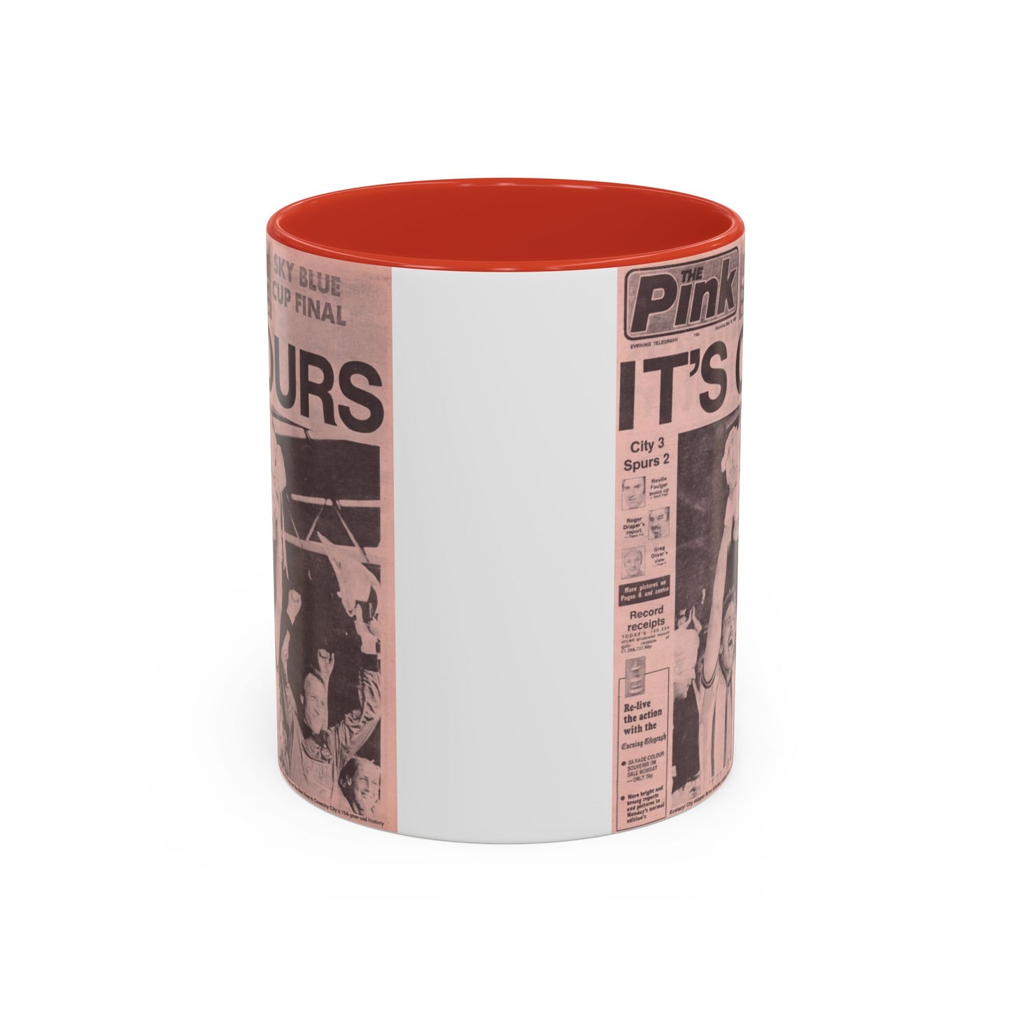 Coventry City Newspaper The Pink FA Cup Final 1987 Accent Coffee Mug (11, 15oz)