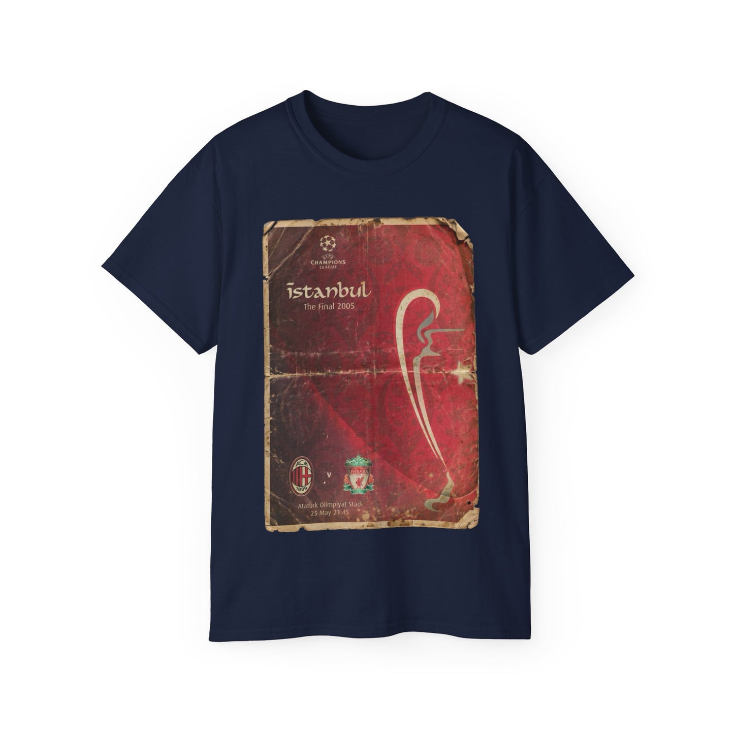 2005 UCL Final Poster Liverpool AC Milan Ultra Cotton Tee