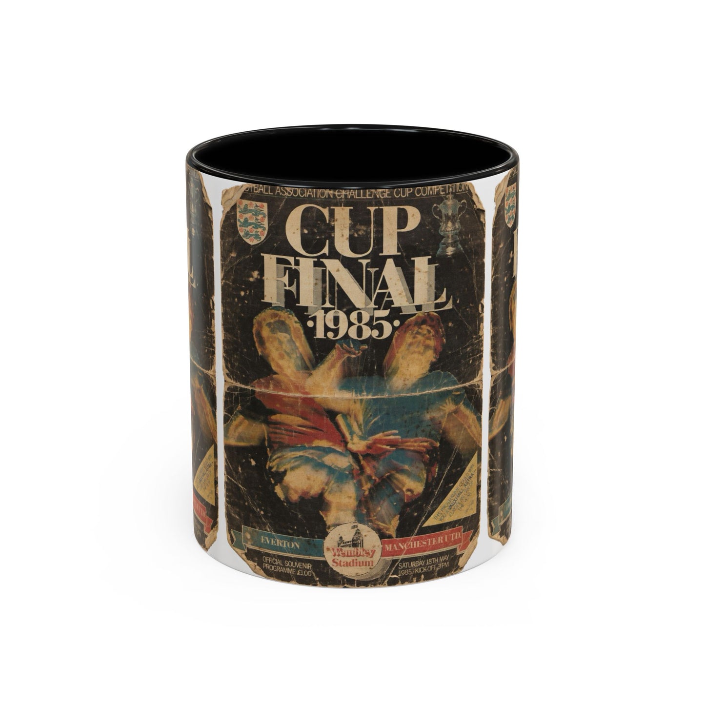 1985 FA Cup Final Manchester United Everton Programme Poster Accent Coffee Mug (11, 15oz)