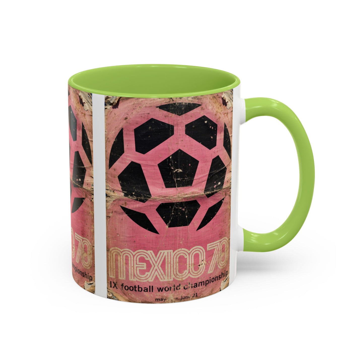 Mexico 70 World Cup Poster Pink Coffee Mug (11, 15oz)