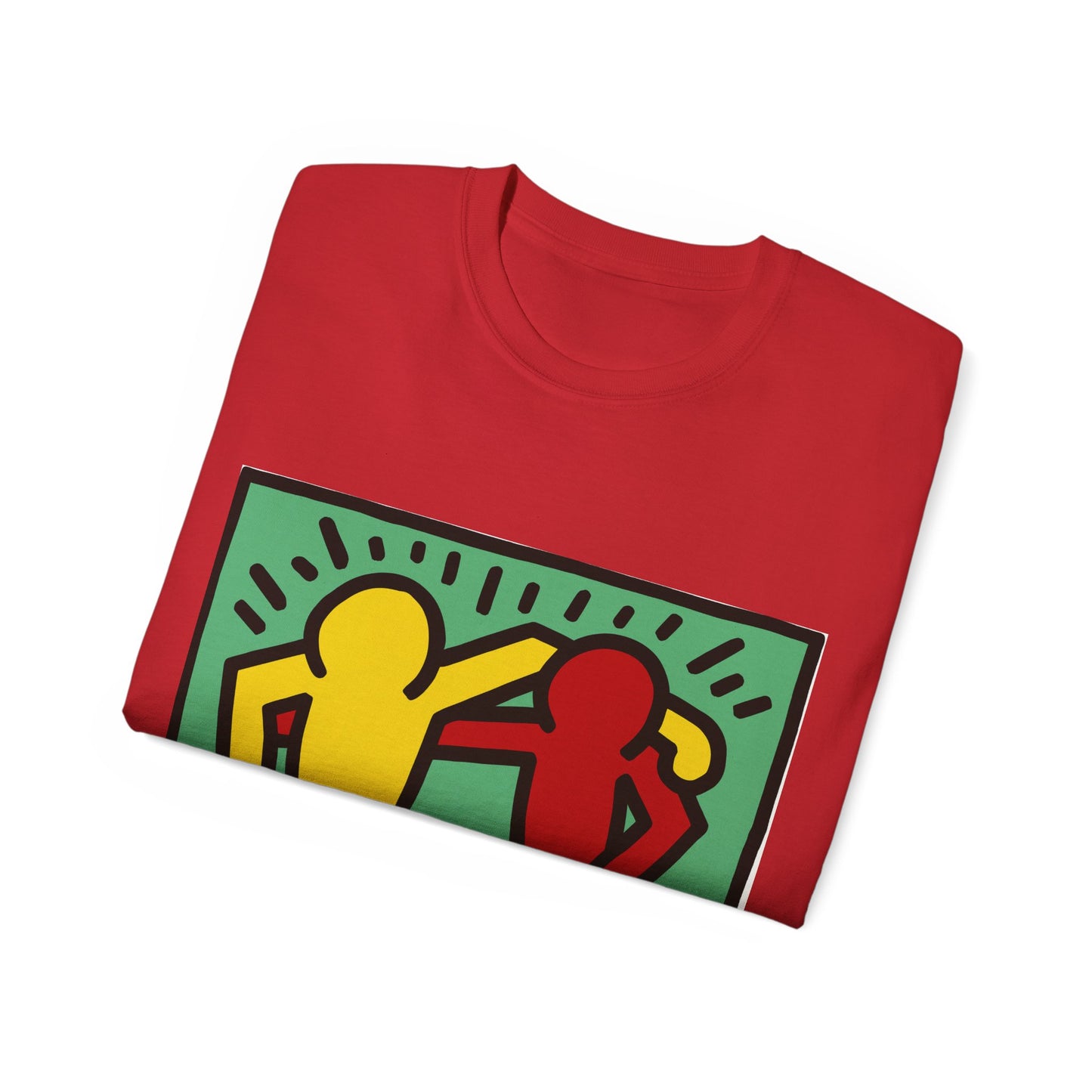 Keith Haring Pop Shop Red and Yellow T-Shirt