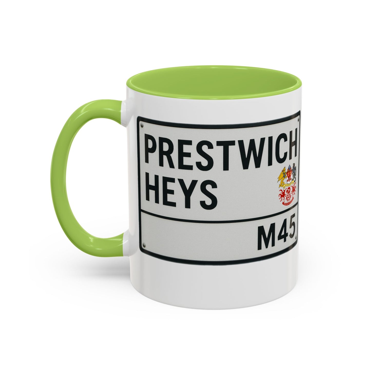 Prestwich Heys Road Sign Accent Coffee Mug (11, 15oz)