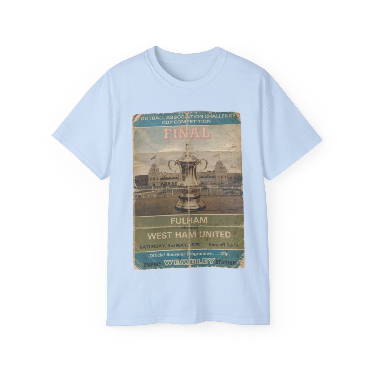 1975 FA Cup Final Programme Poster West Ham Fulham Unisex Ultra Cotton Tee