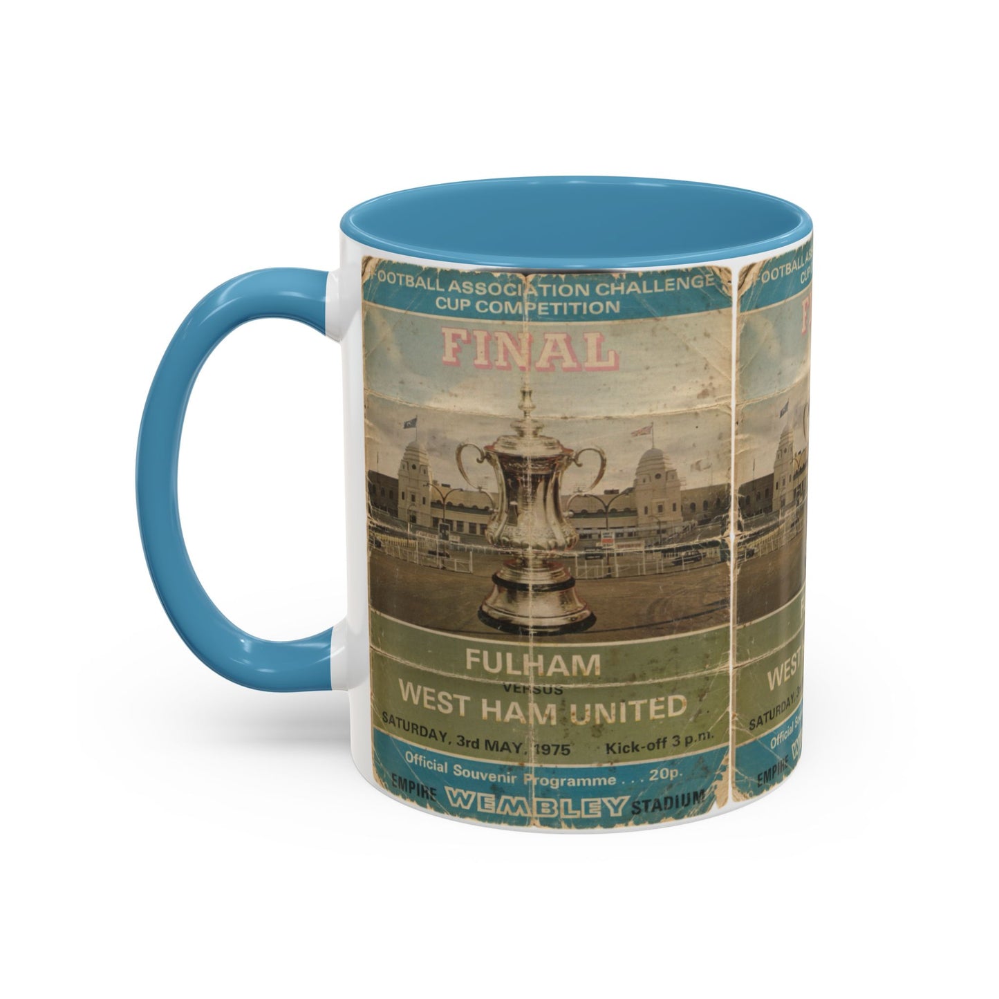 1975 FA Cup Final Programme Poster West Ham Fulham Accent Coffee Mug (11, 15oz)