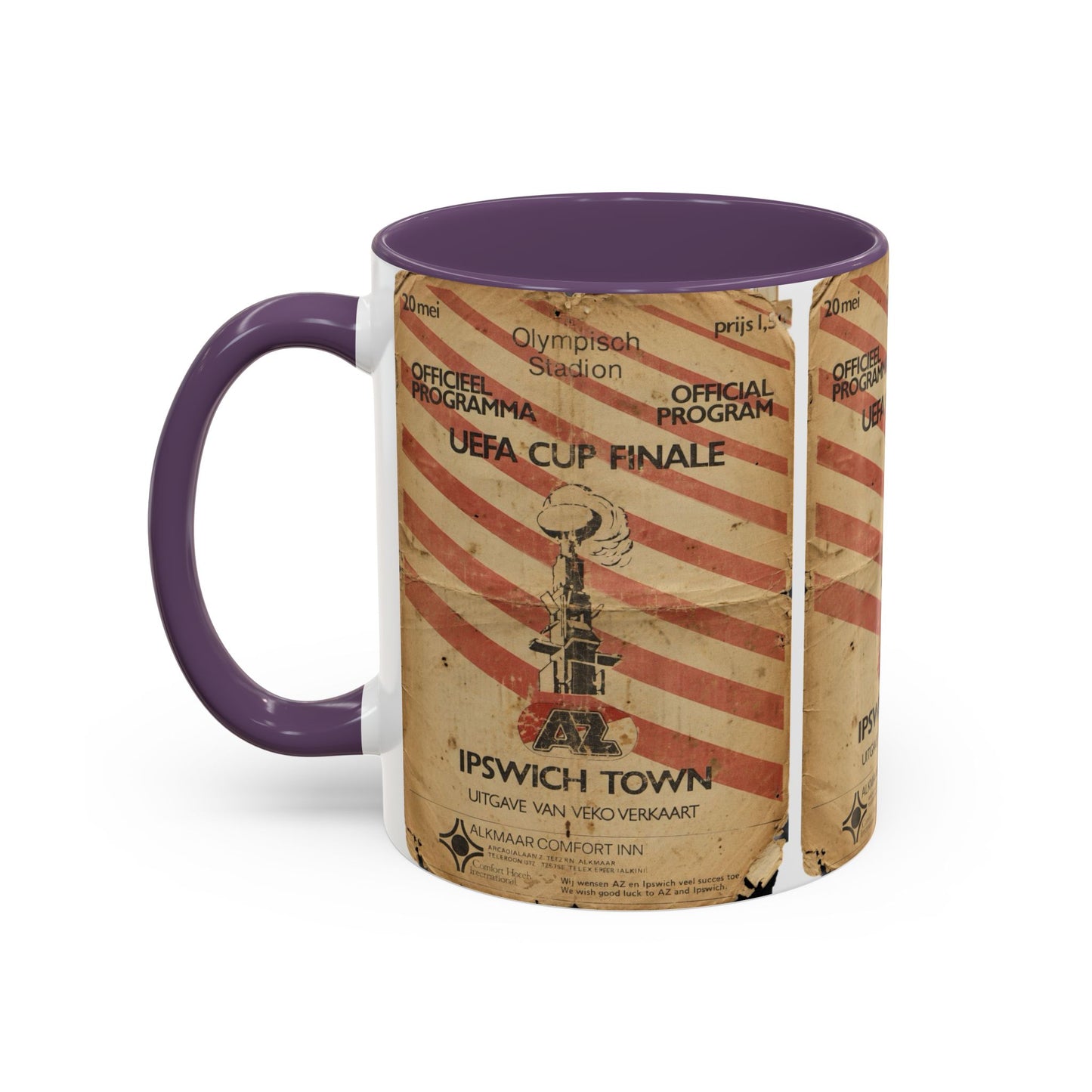 1981 UEFA Cup Final Ipswich Town AZ Alkmaar Programme Poster Accent Coffee Mug (11, 15oz)
