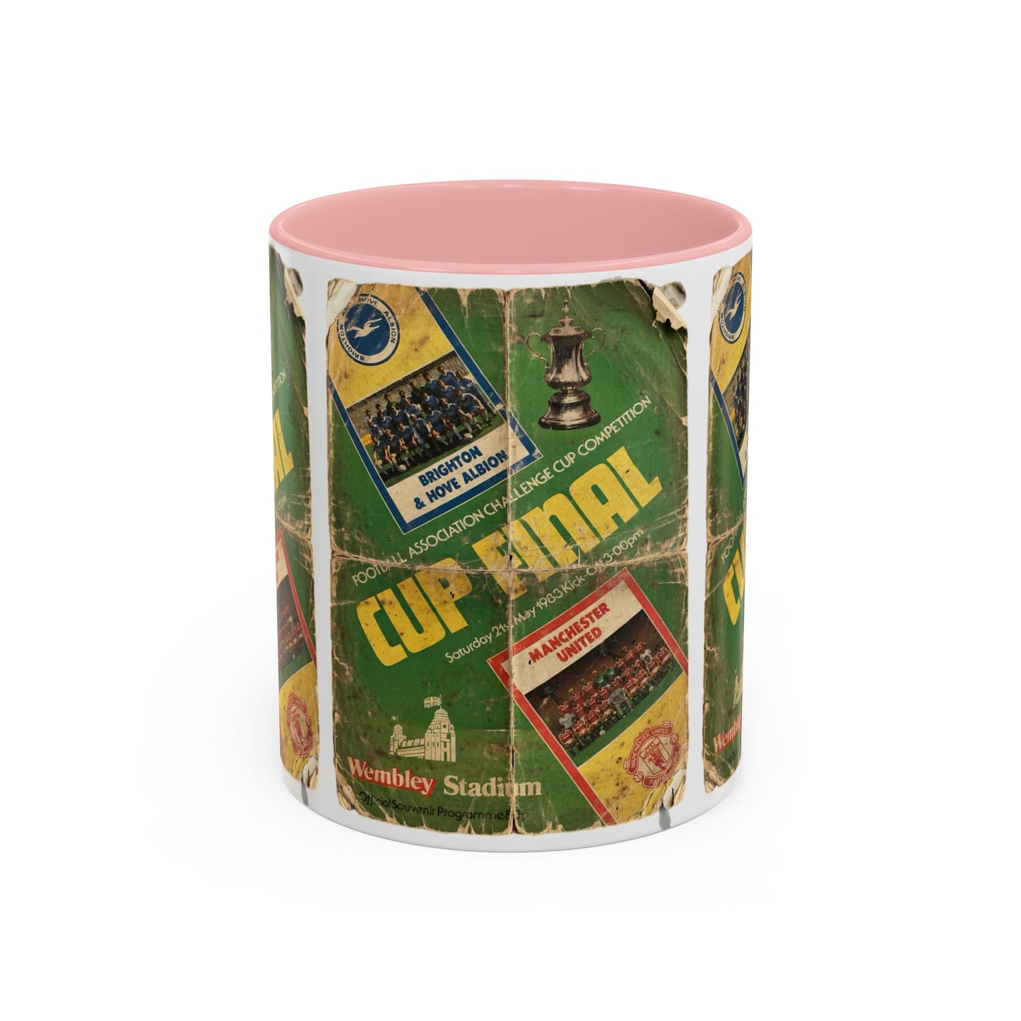 1983 FA Cup Final Manchester United Brighton Programme Poster Accent Coffee Mug (11, 15oz)