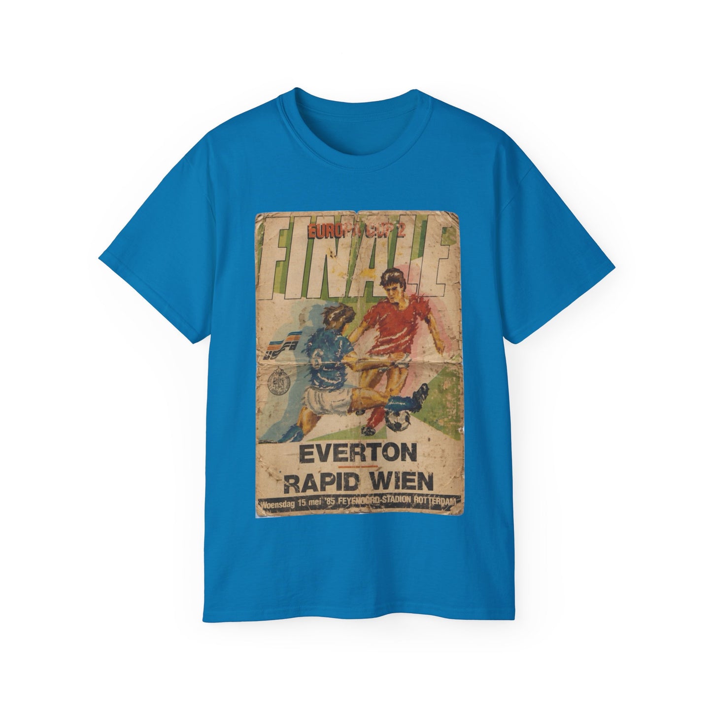 1985 European Cup Winners Cup Final Everton Rapid Vienna Poster Unisex Ultra Cotton Tee
