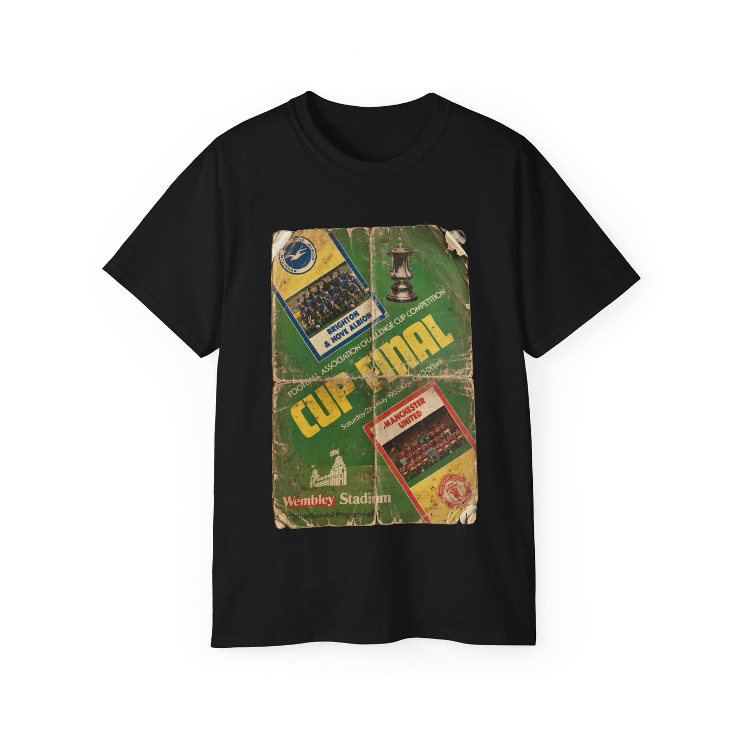 1983 FA Cup Final Manchester United Brighton Programme Poster Unisex Ultra Cotton Tee