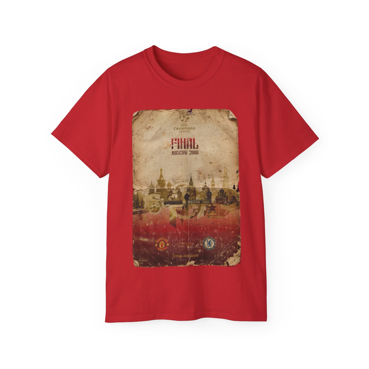 2008 UCL Final Poster Manchester United Chelsea Ultra Cotton Tee