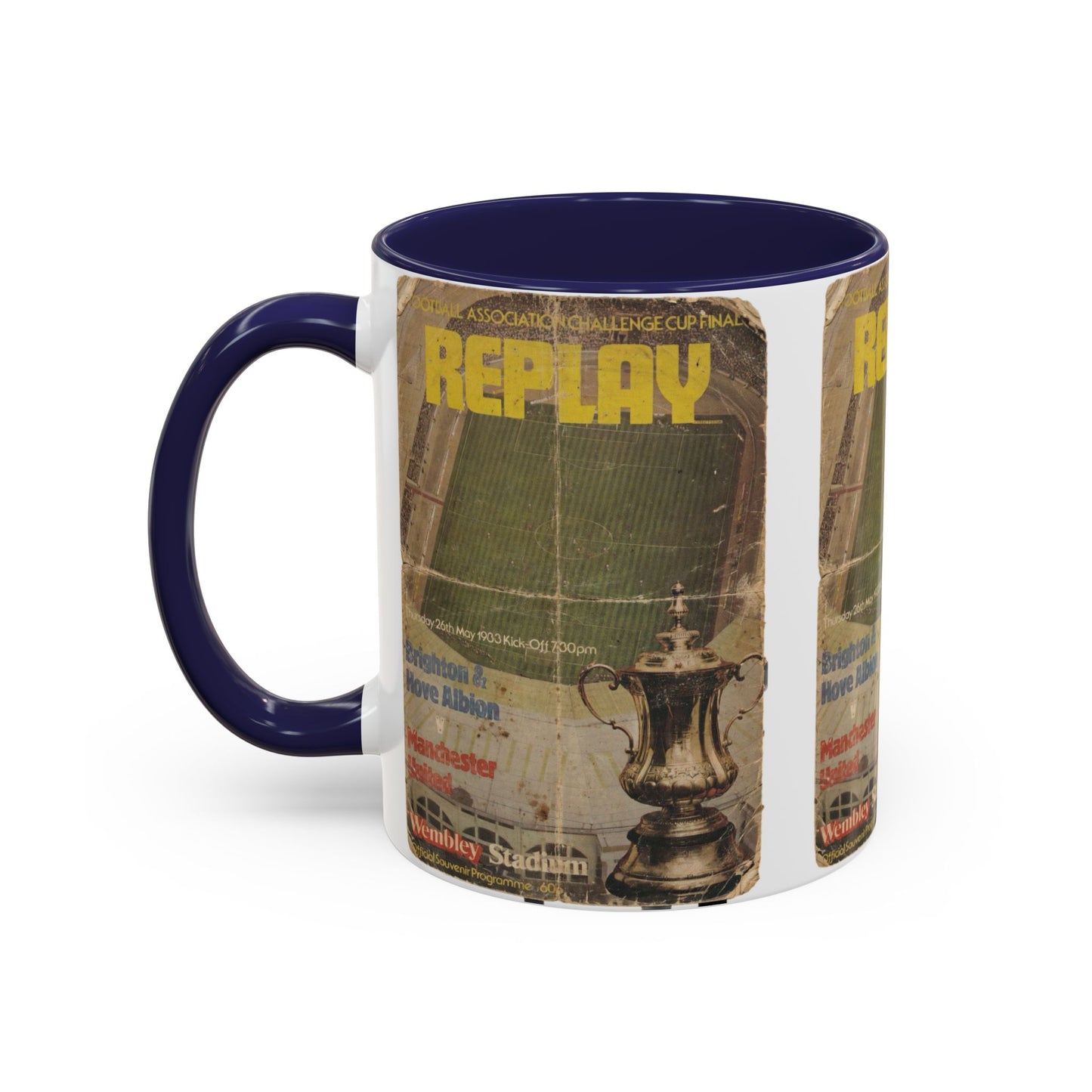 1983 FA Cup Final Replay Manchester United Brighton Programme Poster Accent Coffee Mug (11, 15oz)