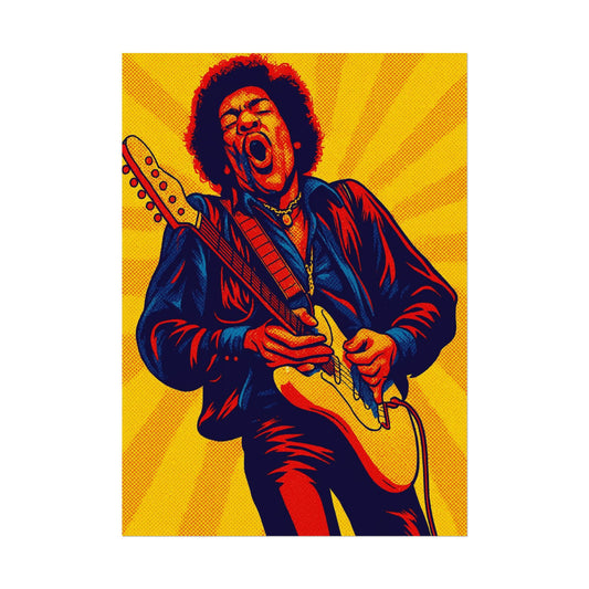 Jimi Hendrix Guitar Pop Art Poster