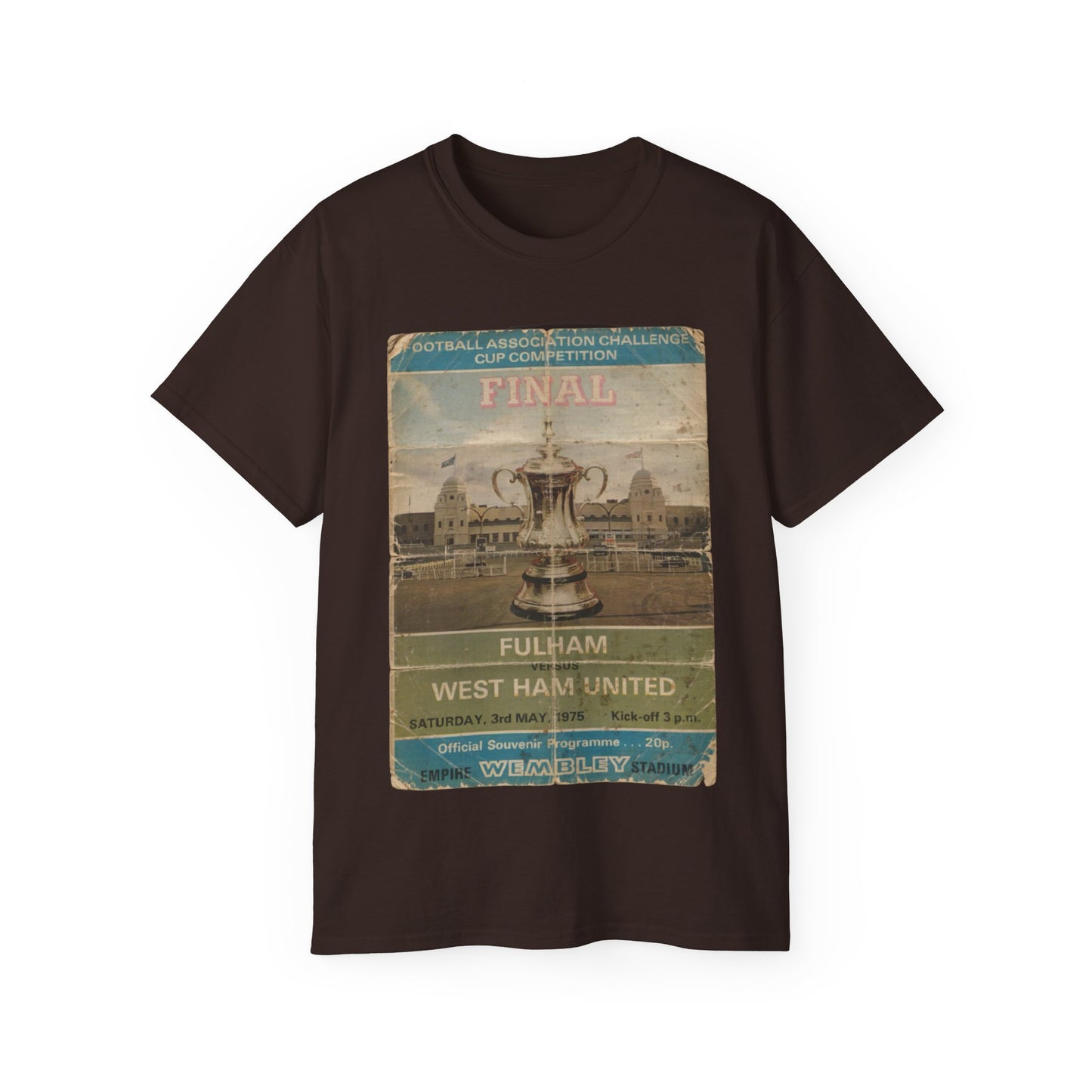 1975 FA Cup Final Programme Poster West Ham Fulham Unisex Ultra Cotton Tee