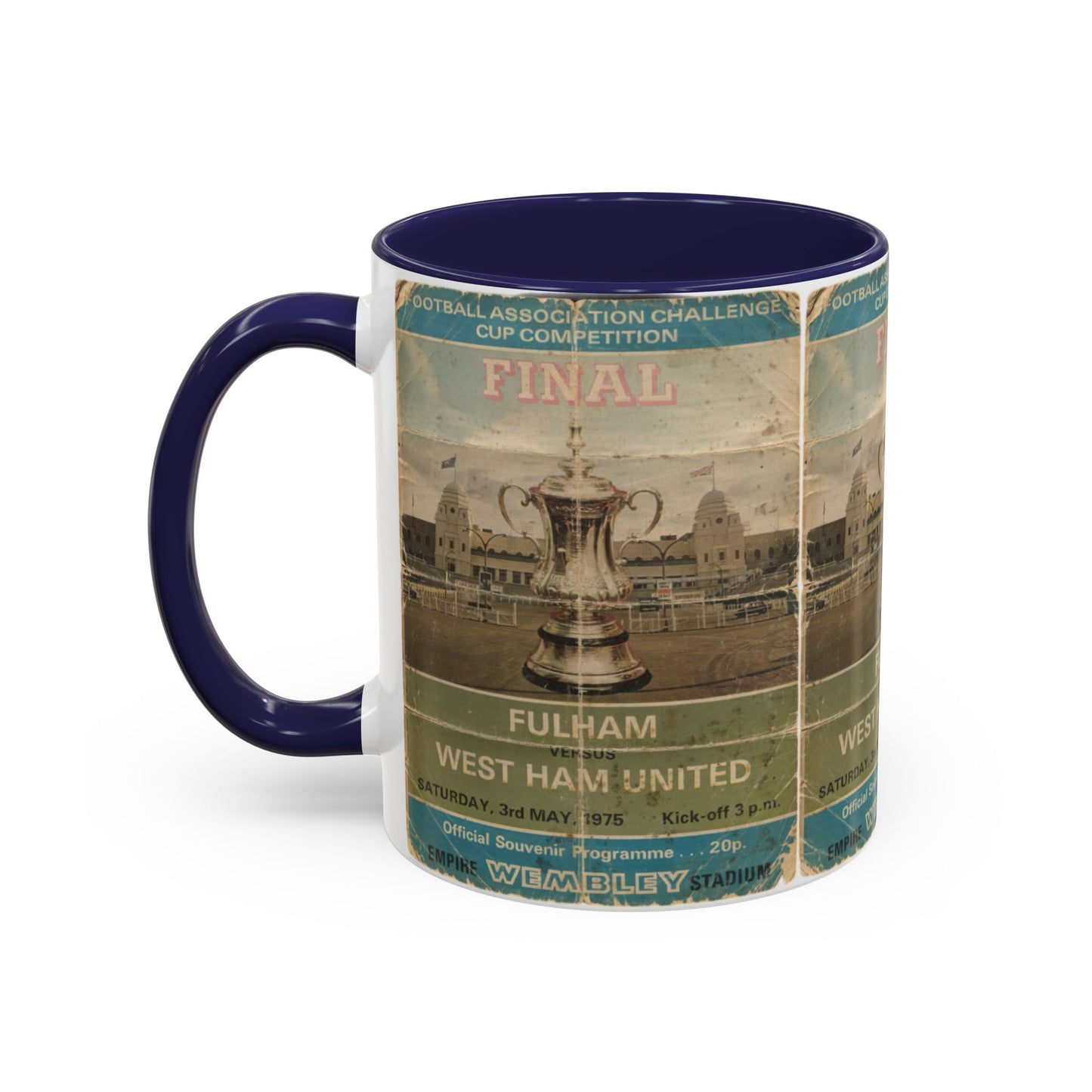 1975 FA Cup Final Programme Poster West Ham Fulham Accent Coffee Mug (11, 15oz)