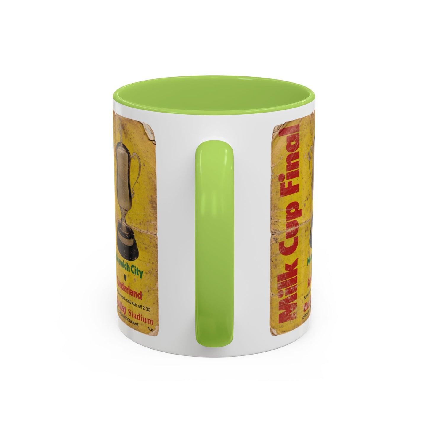 1985 Milk Cup Final Norwich City Sunderland Programme Poster Accent Coffee Mug (11, 15oz)