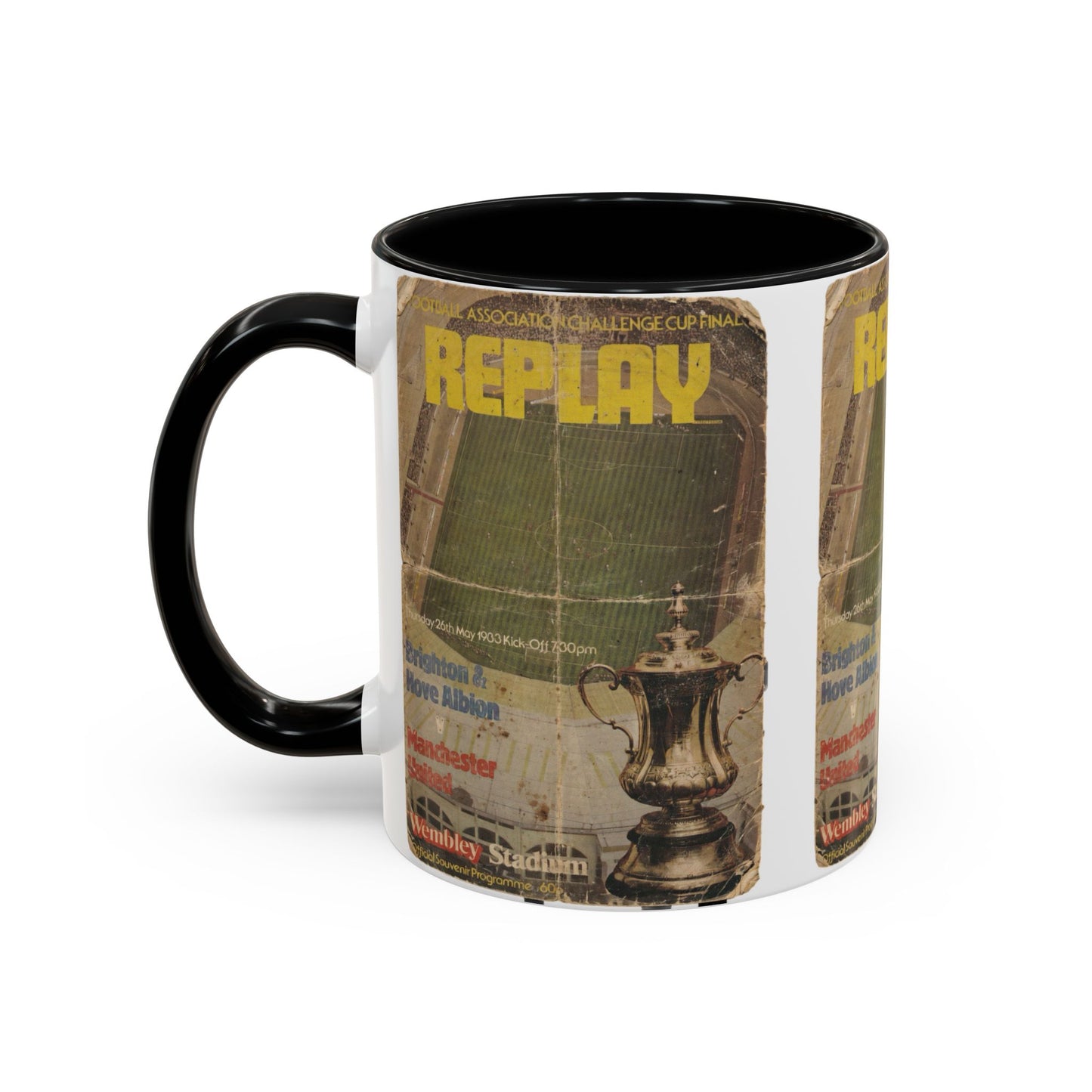 1983 FA Cup Final Replay Manchester United Brighton Programme Poster Accent Coffee Mug (11, 15oz)