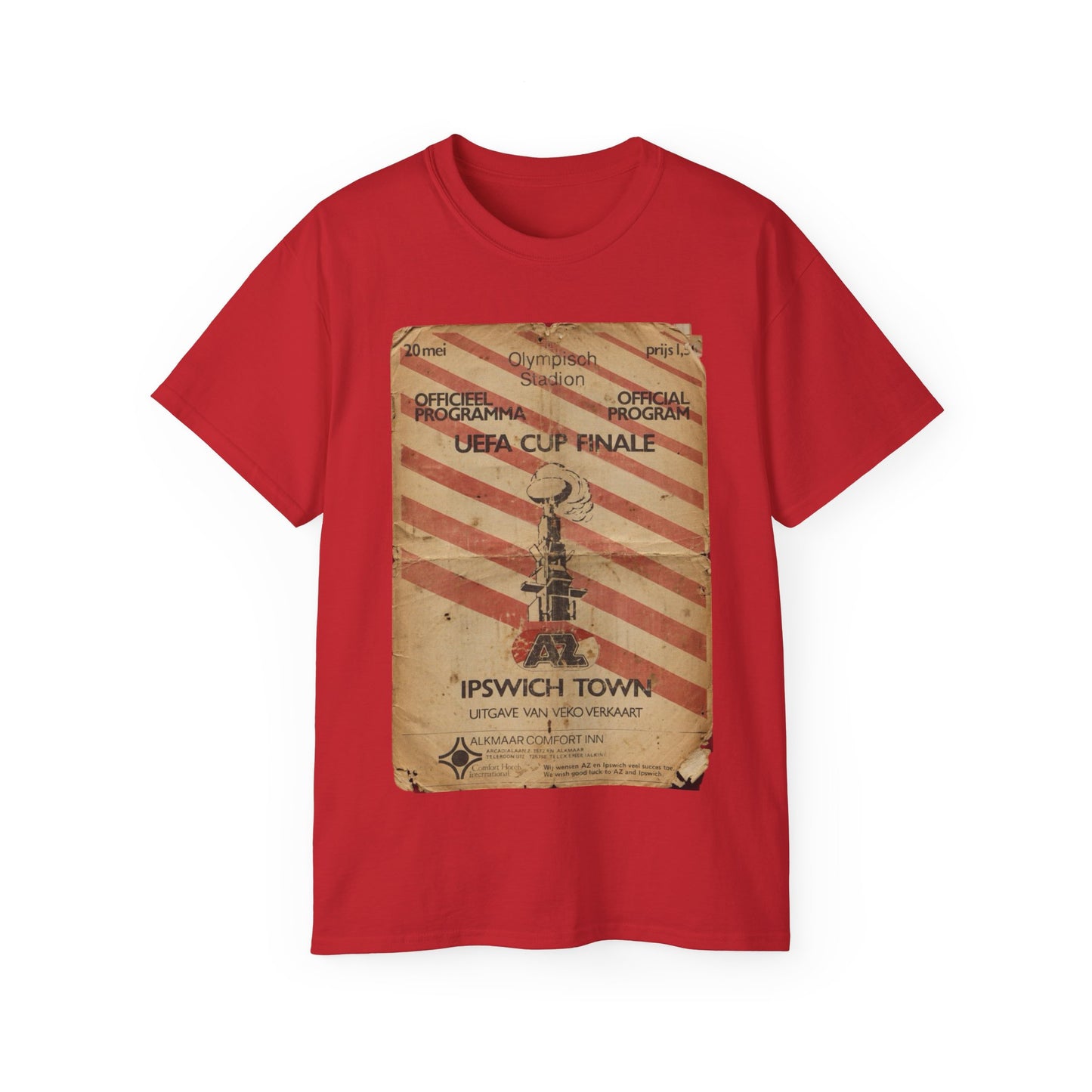 1981 UEFA Cup Final Ipswich Town AZ Alkmaar Programme Poster Unisex Ultra Cotton Tee