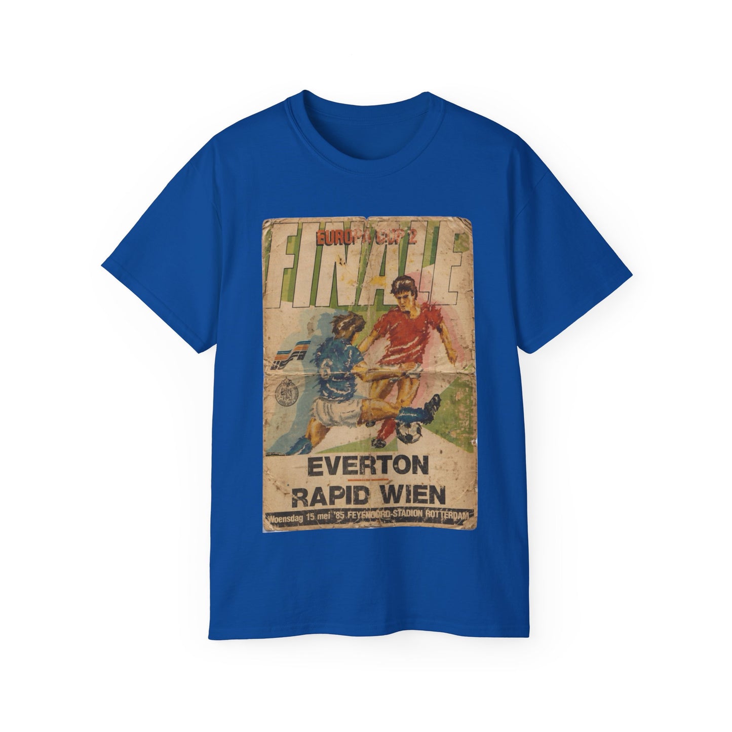 1985 European Cup Winners Cup Final Everton Rapid Vienna Poster Unisex Ultra Cotton Tee