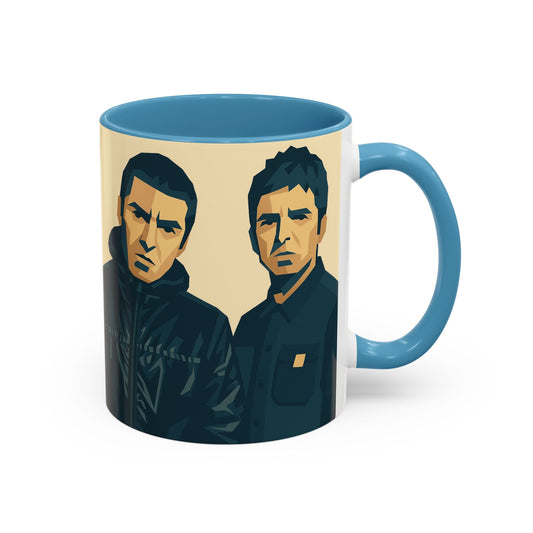 Oasis-Inspired Coffee Mug, Liam and Noel Gallagher