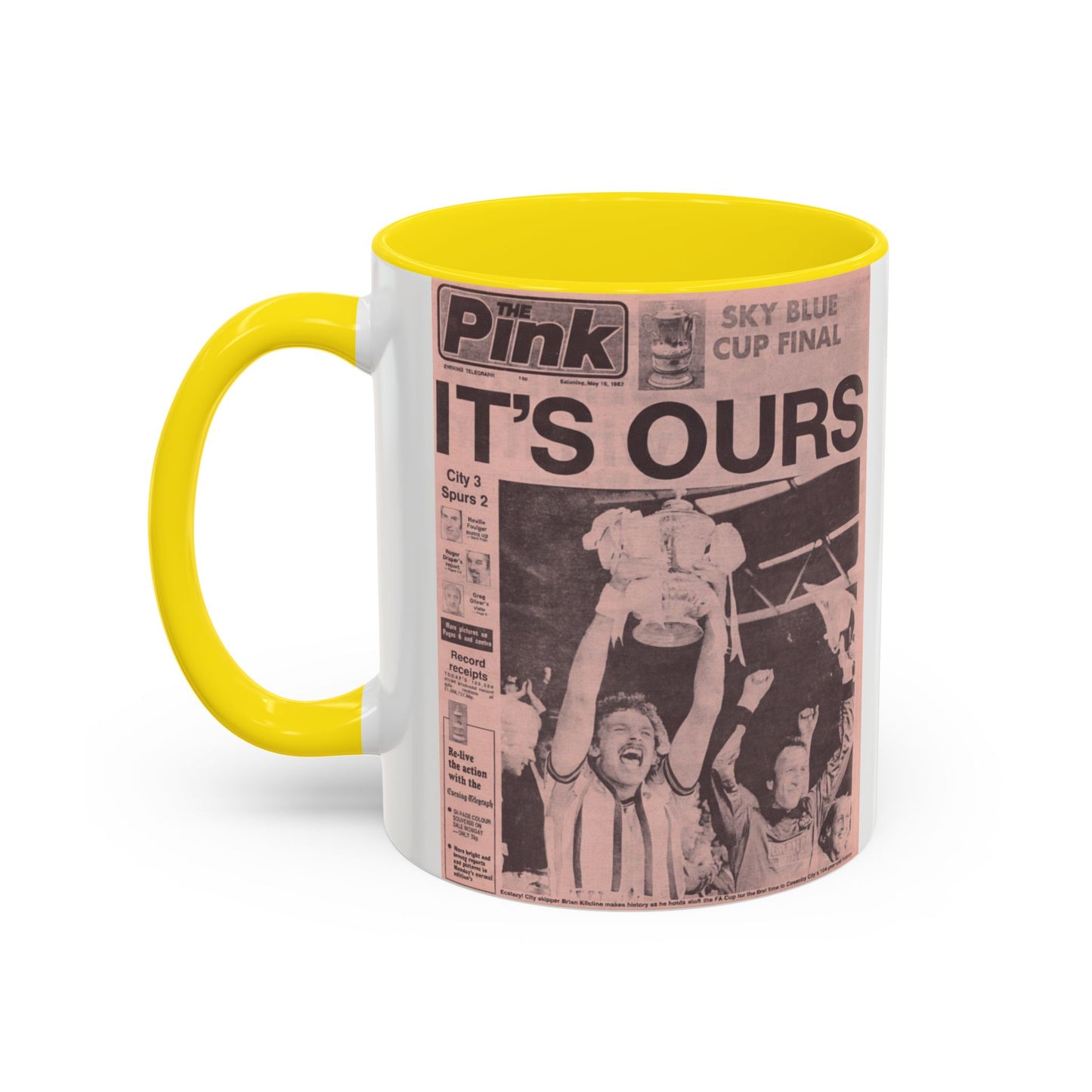 Coventry City Newspaper The Pink FA Cup Final 1987 Accent Coffee Mug (11, 15oz)