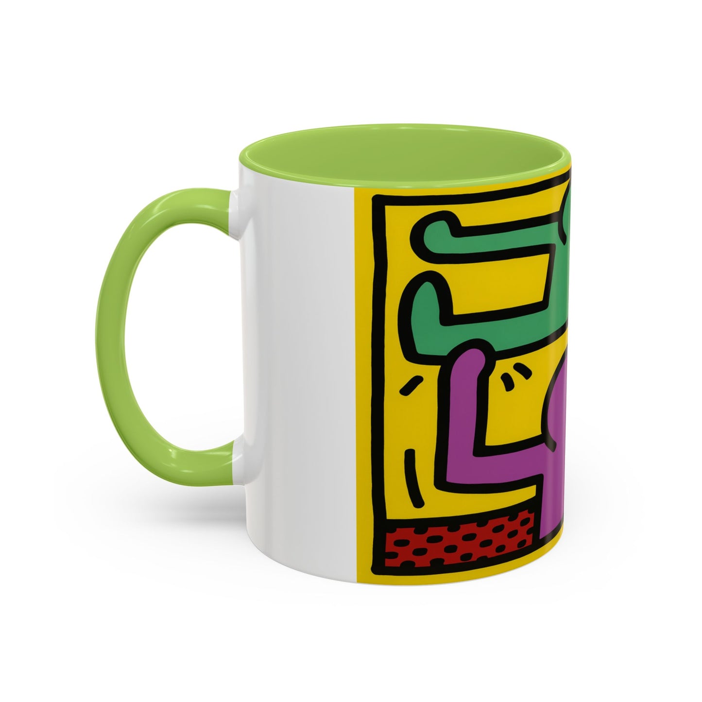 Keith Haring Pop Shop Green and Purple Mug
