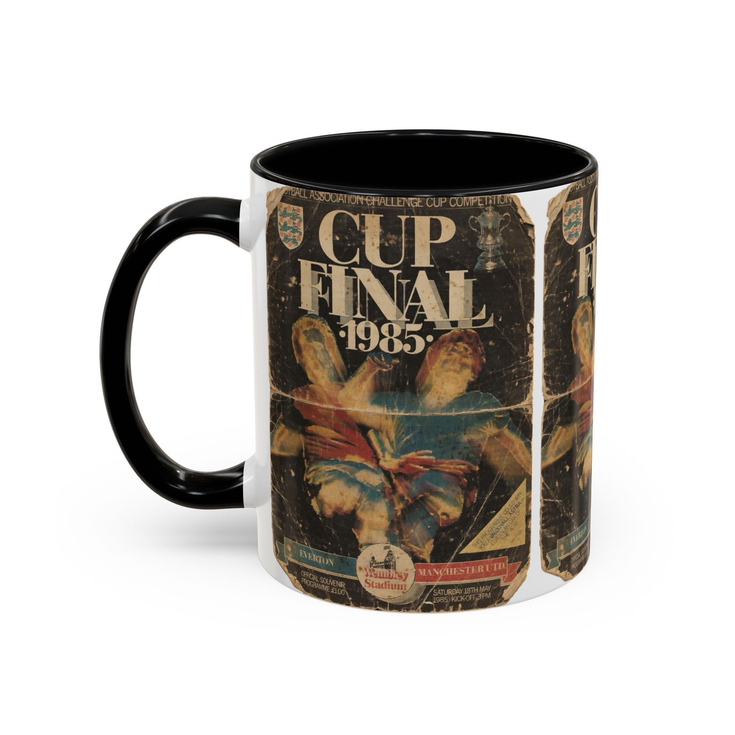 1985 FA Cup Final Manchester United Everton Programme Poster Accent Coffee Mug (11, 15oz)