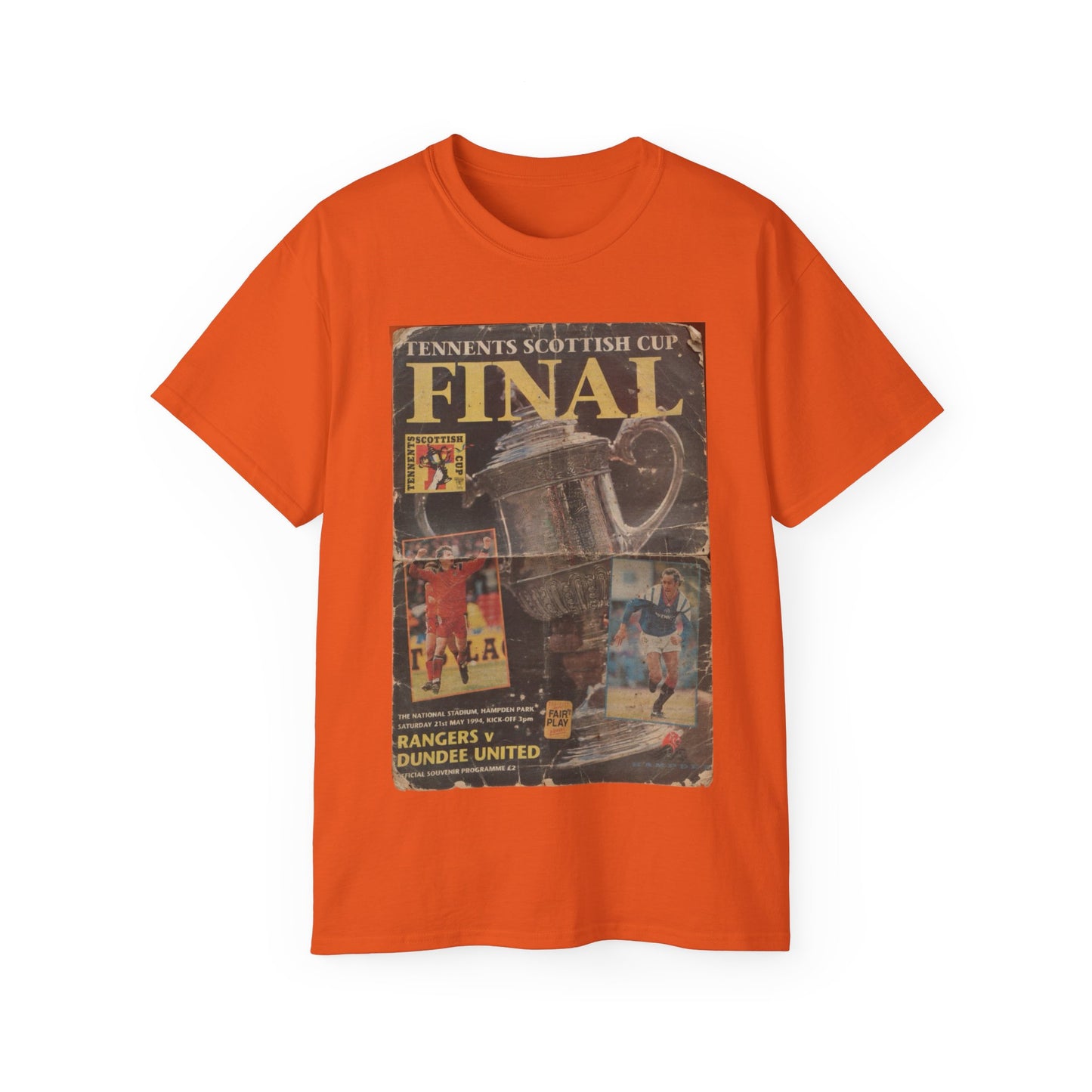 1994 Scottish Challenge Cup Final Dundee United Rangers Programme Poster Unisex Ultra Cotton Tee