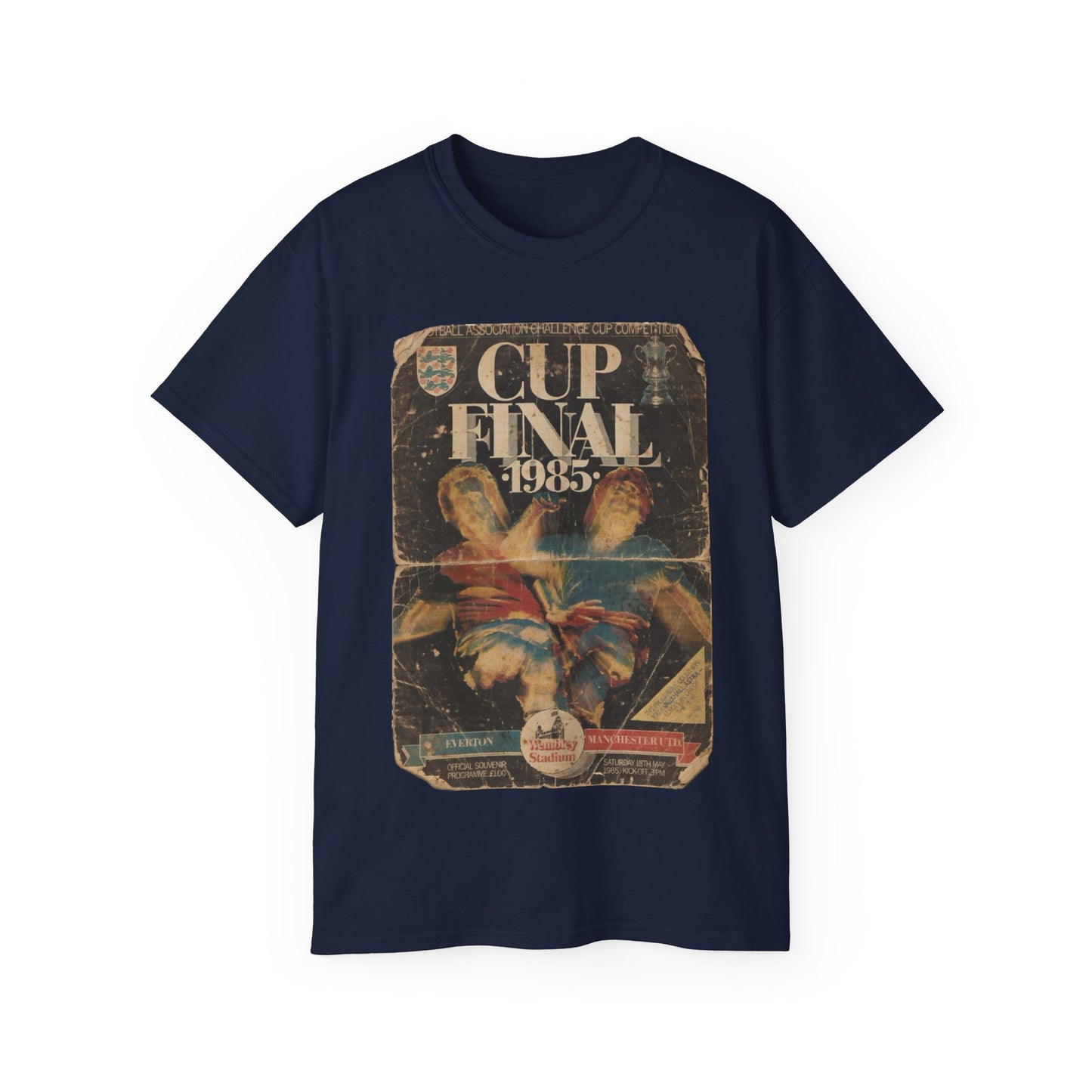 1985 FA Cup Final Manchester United Everton Programme Poster Unisex Ultra Cotton Tee