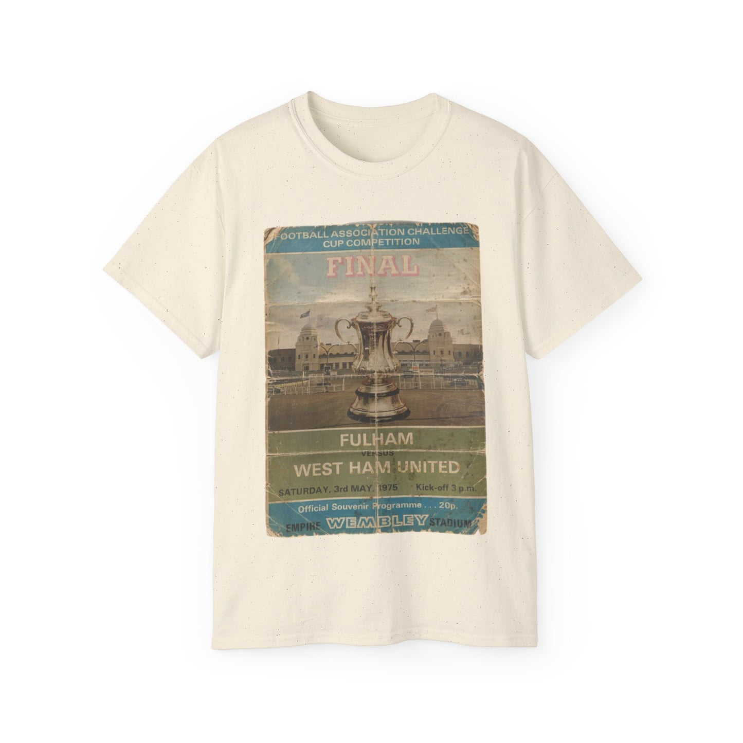 1975 FA Cup Final Programme Poster West Ham Fulham Unisex Ultra Cotton Tee