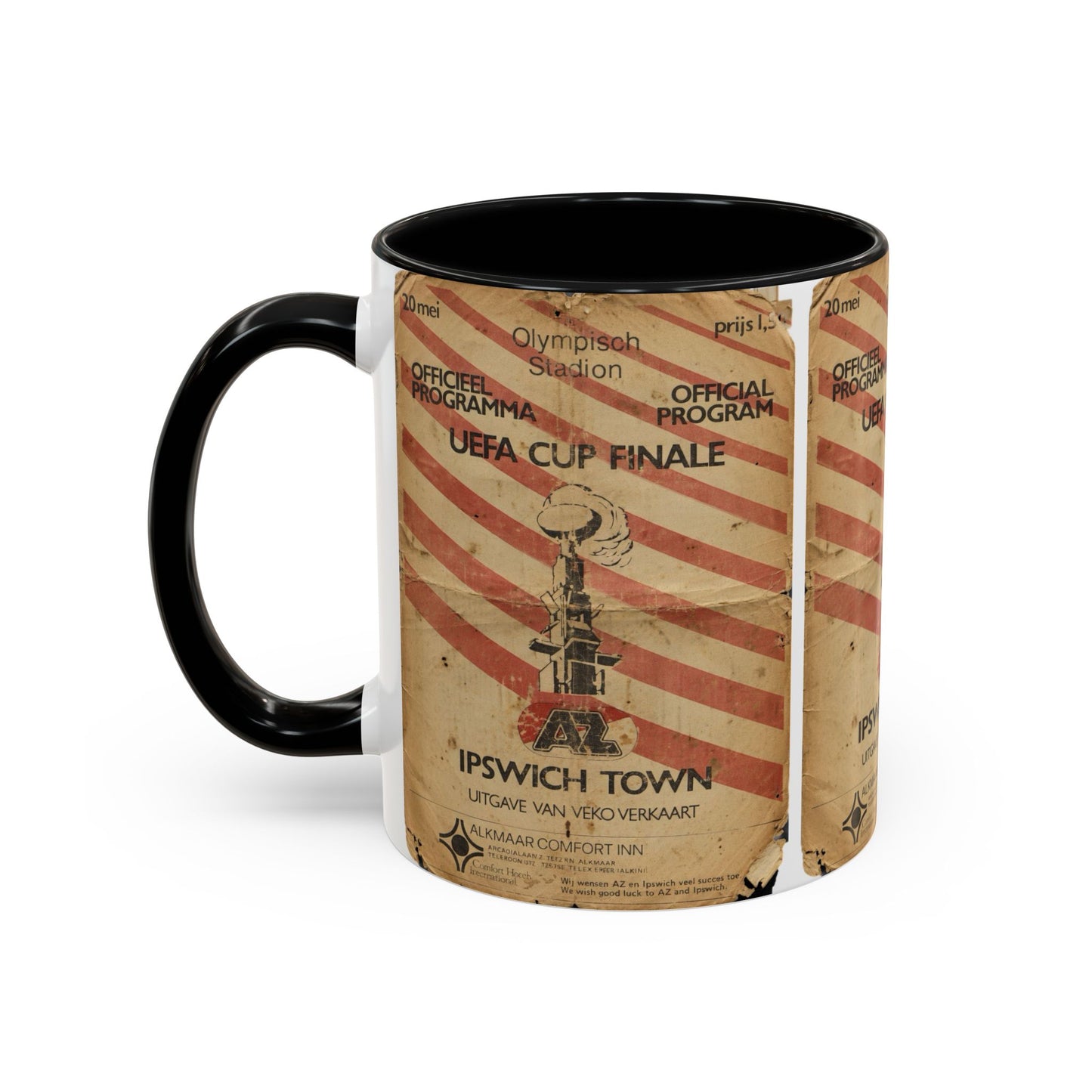 1981 UEFA Cup Final Ipswich Town AZ Alkmaar Programme Poster Accent Coffee Mug (11, 15oz)