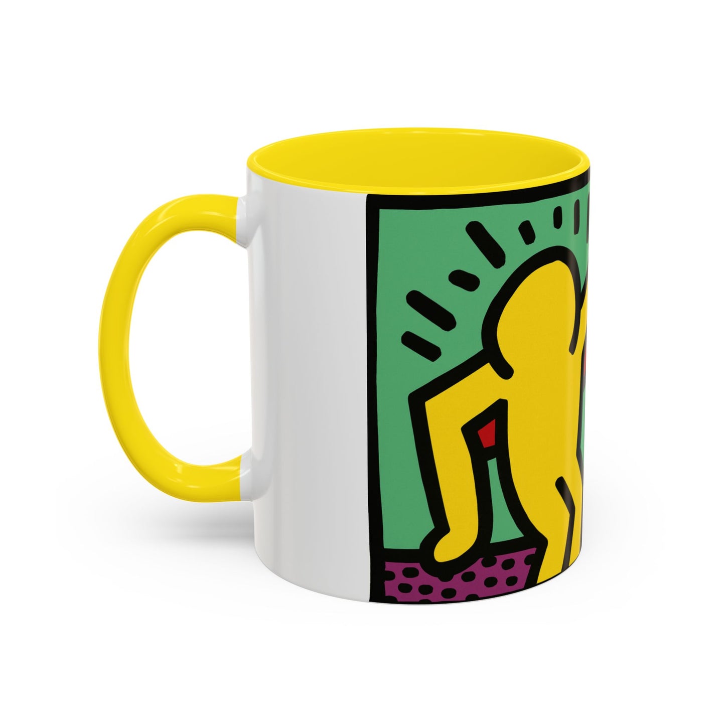 Keith Haring Pop Shop Red and Yellow Mug