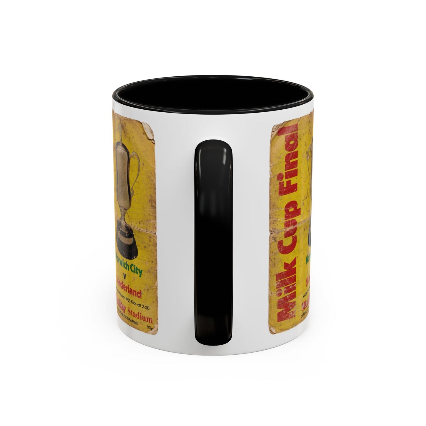 1985 Milk Cup Final Norwich City Sunderland Programme Poster Accent Coffee Mug (11, 15oz)