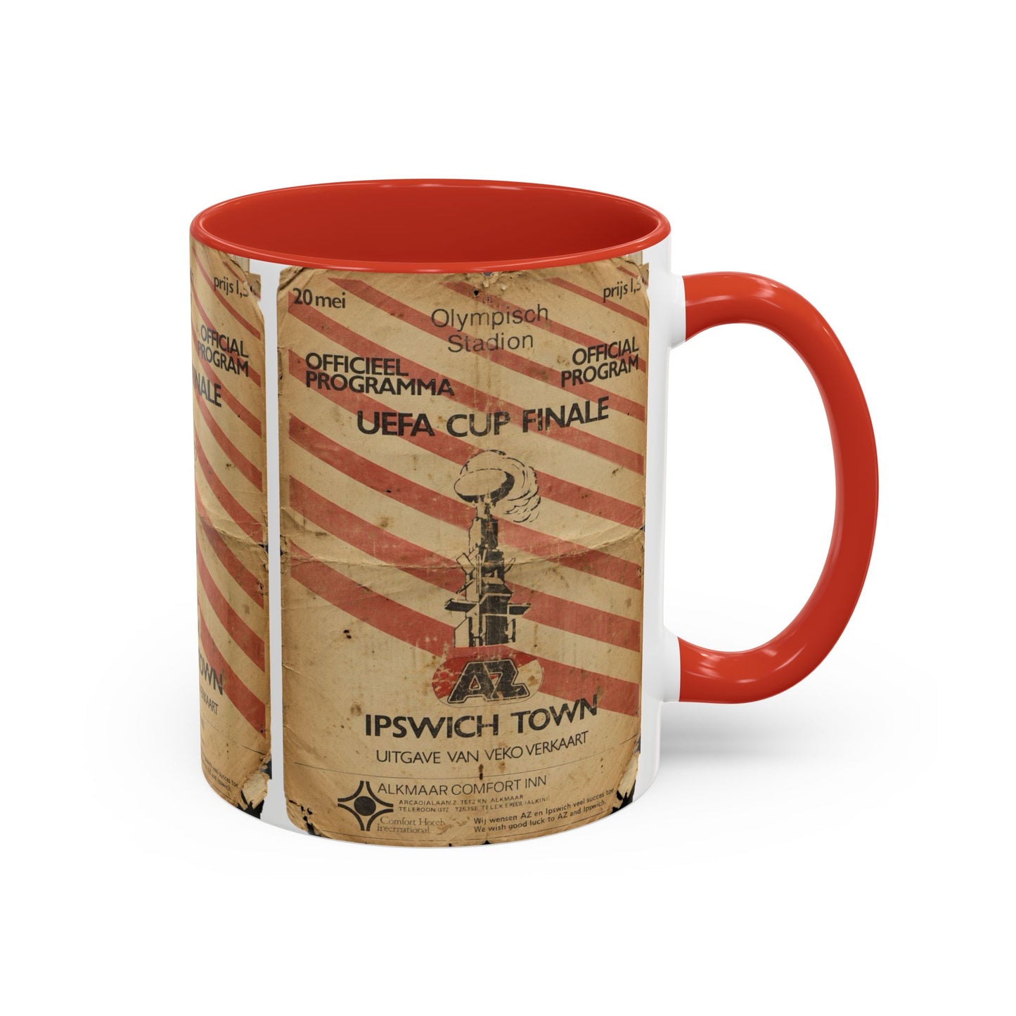 1981 UEFA Cup Final Ipswich Town AZ Alkmaar Programme Poster Accent Coffee Mug (11, 15oz)