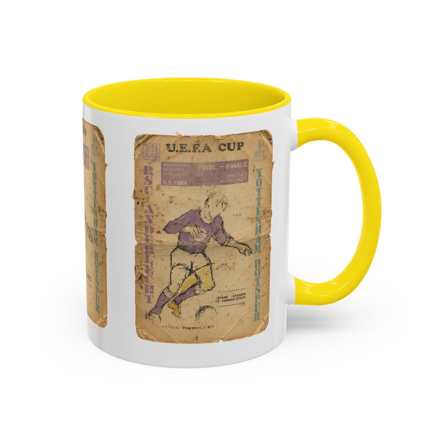 1984 UEFA Cup Final Tottenham Hotspur Anderlecht Programme Poster Accent Coffee Mug (11, 15oz)
