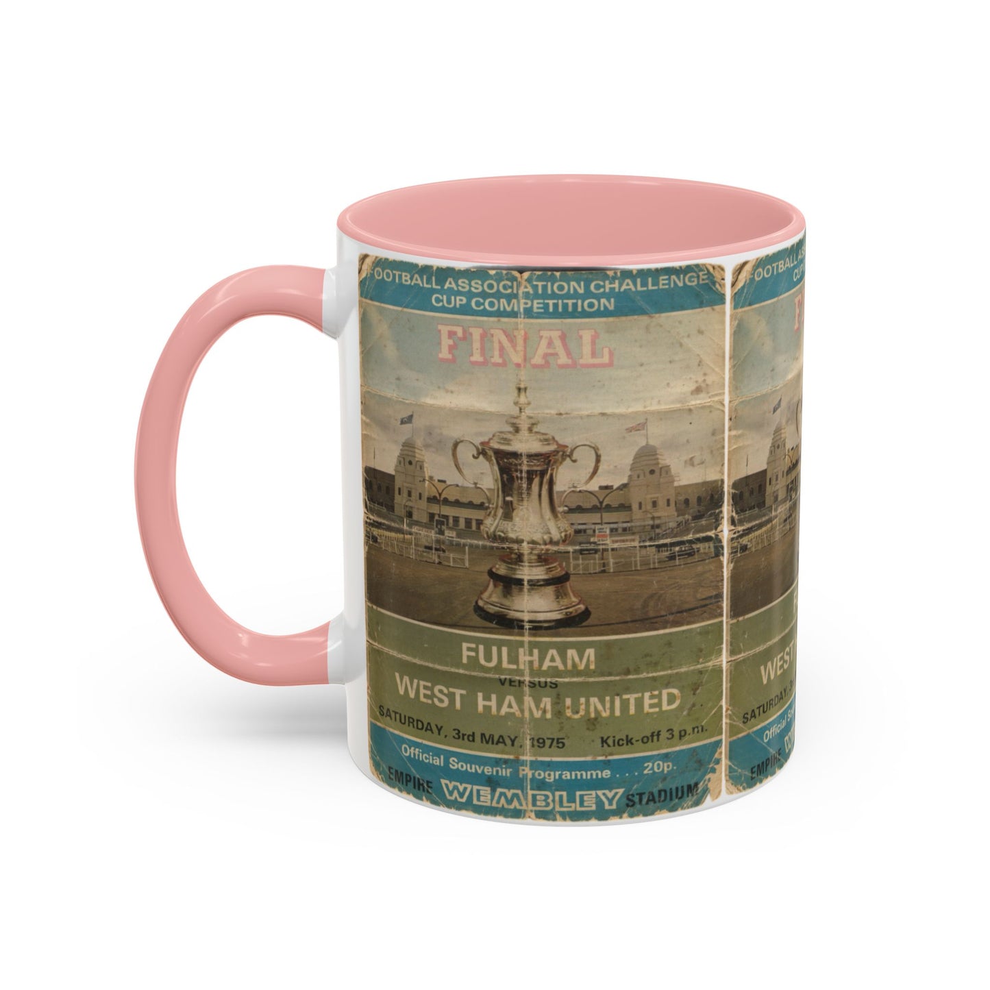 1975 FA Cup Final Programme Poster West Ham Fulham Accent Coffee Mug (11, 15oz)