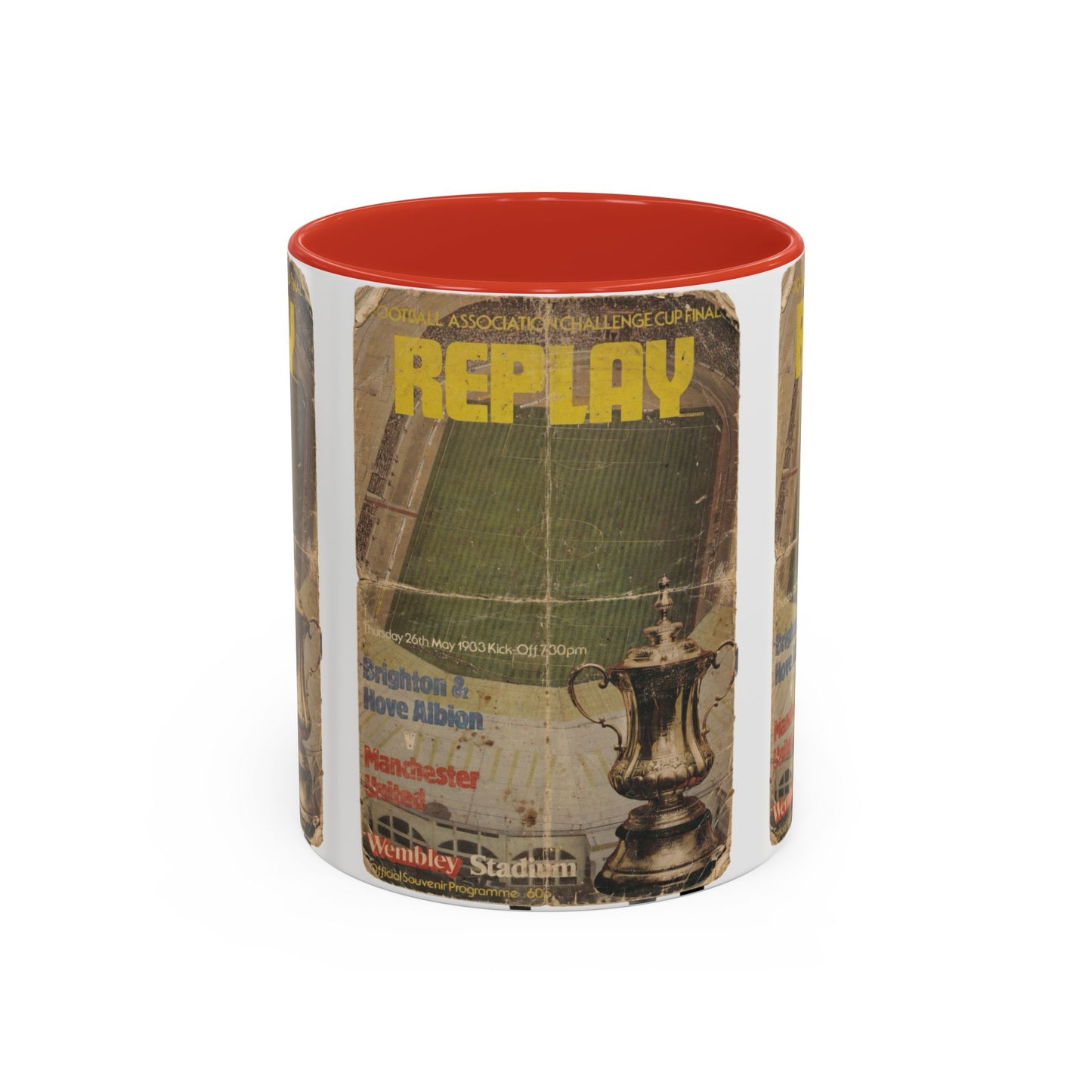 1983 FA Cup Final Replay Manchester United Brighton Programme Poster Accent Coffee Mug (11, 15oz)