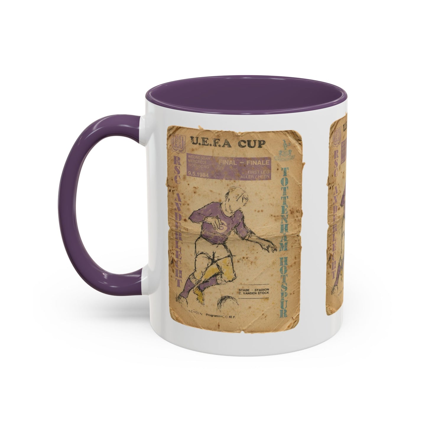 1984 UEFA Cup Final Tottenham Hotspur Anderlecht Programme Poster Accent Coffee Mug (11, 15oz)